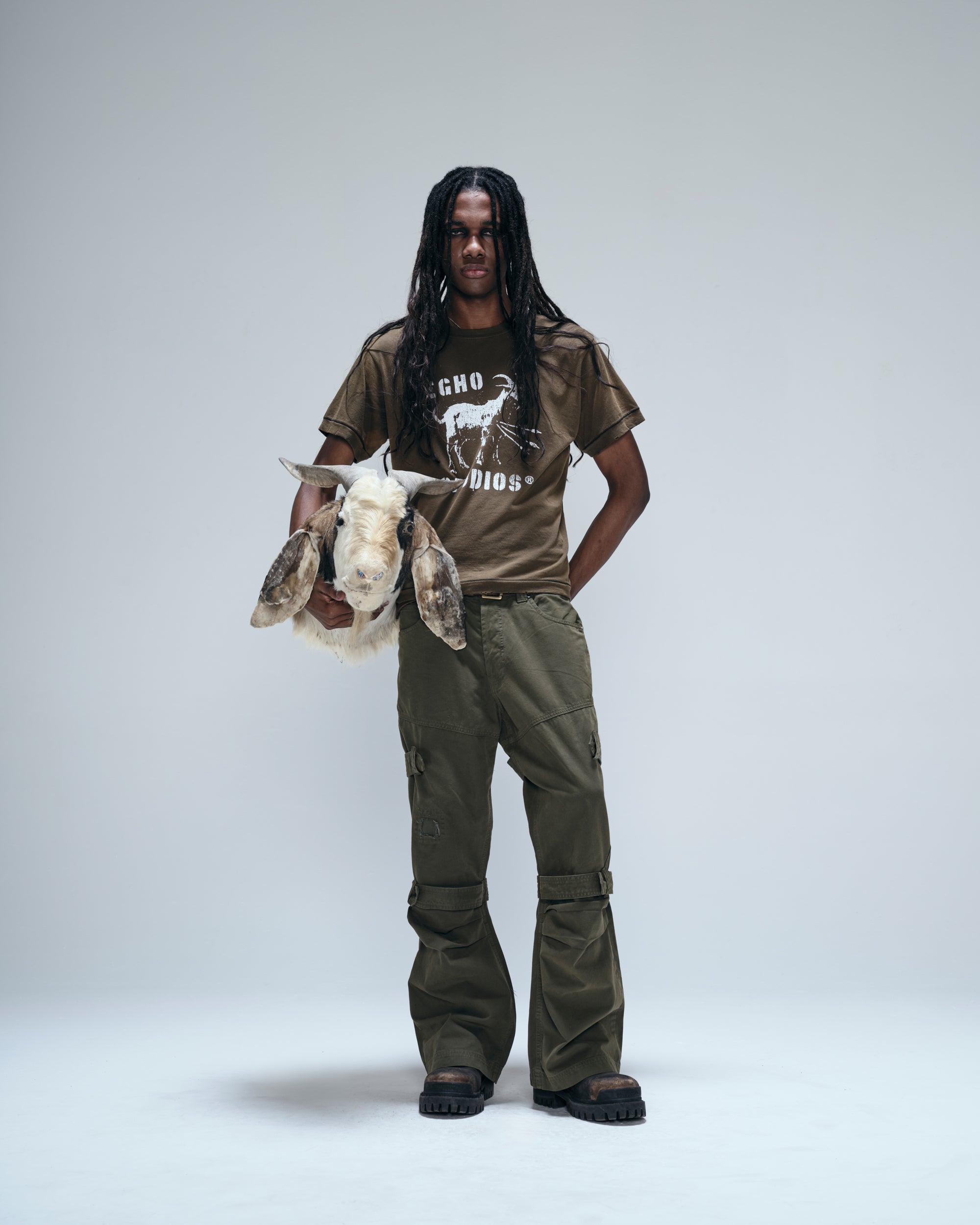 ARMY STRAIT PANTS - OLIVE GREEN