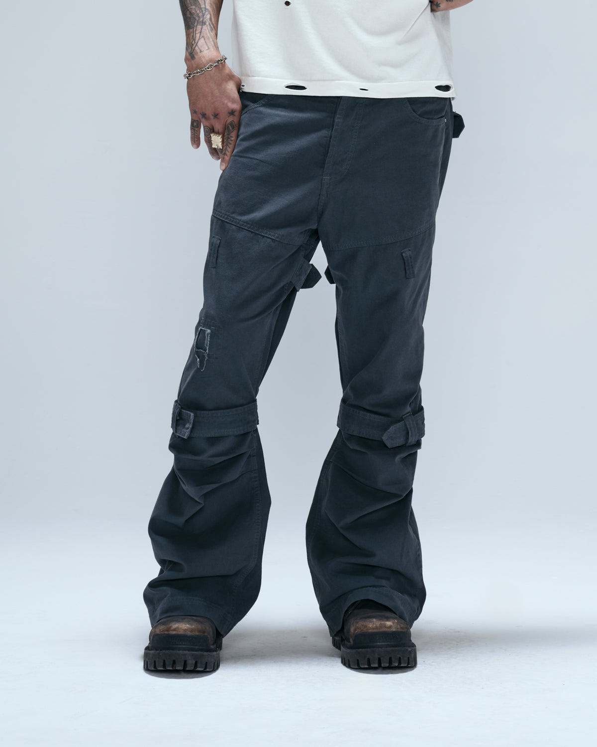 ARMY STRAIT PANTS - GREY
