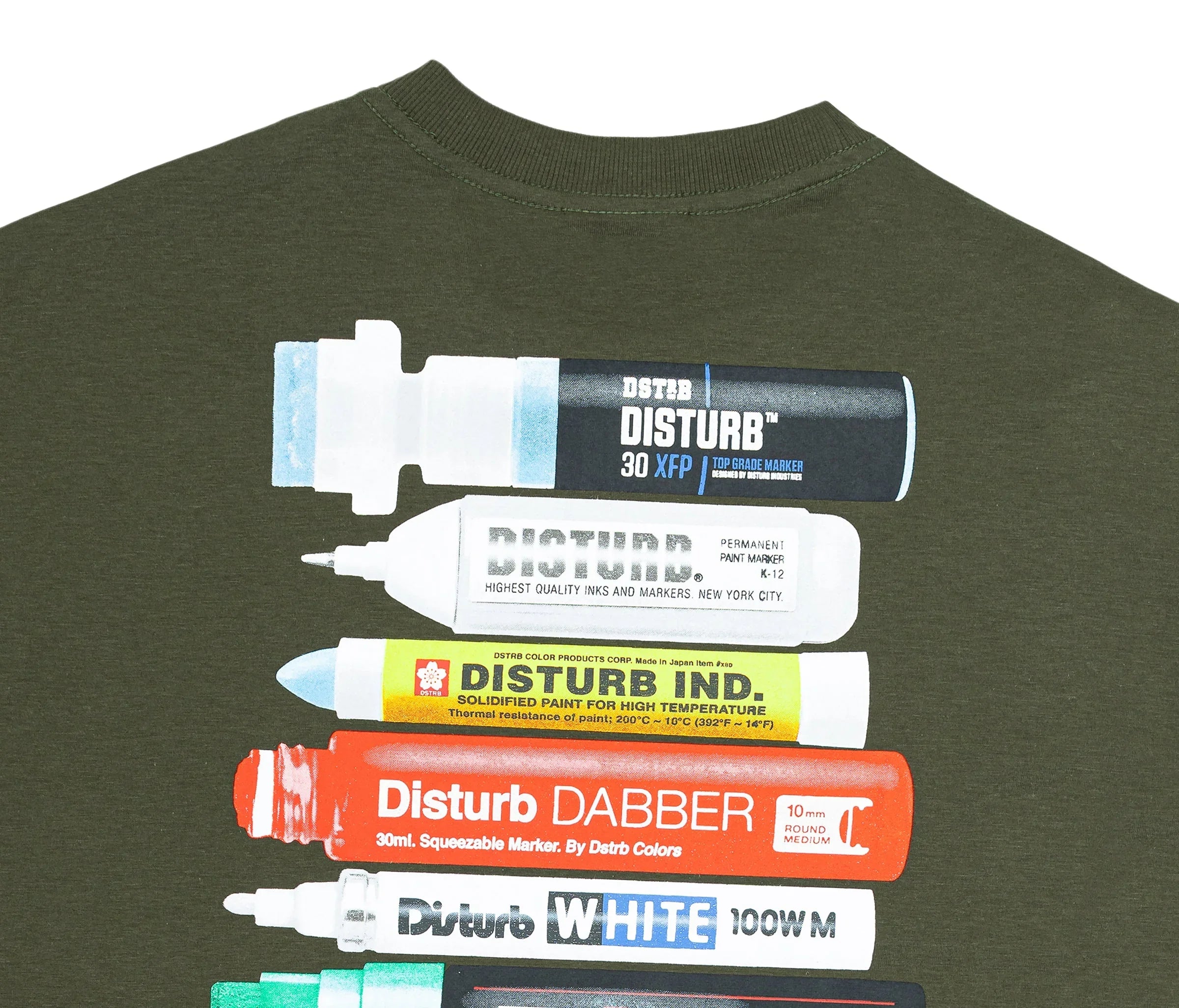 Essential Markers T-Shirt In Dark Green - Four Street