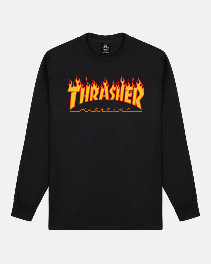 FLAME - LONGSLEEVE - BLACK - Four Street