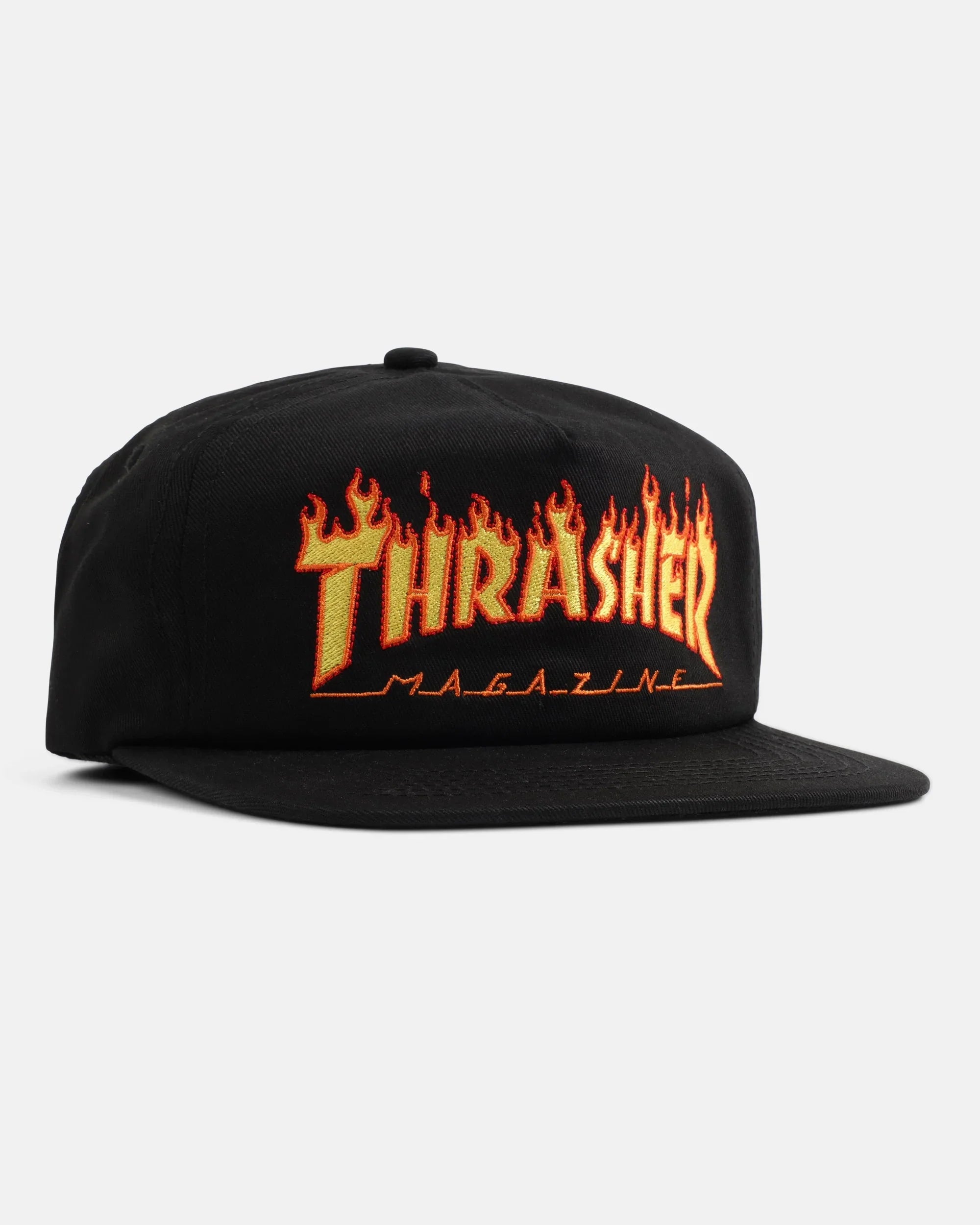 FLAME EMBROIDERED - SNAPBACK - BLACK - Four Street
