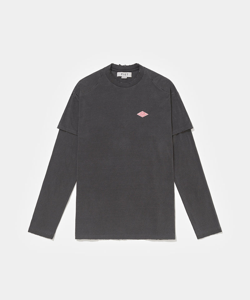 Camiseta Manga Longa Double Sleeve - Vintage Black