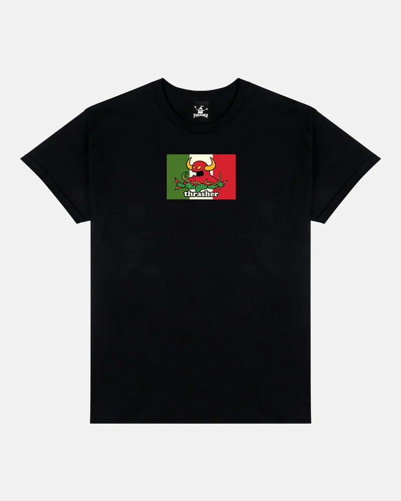 THRASHER X TOY MACHINE - HECHO - T-SHIRT - BLACK - Four Street