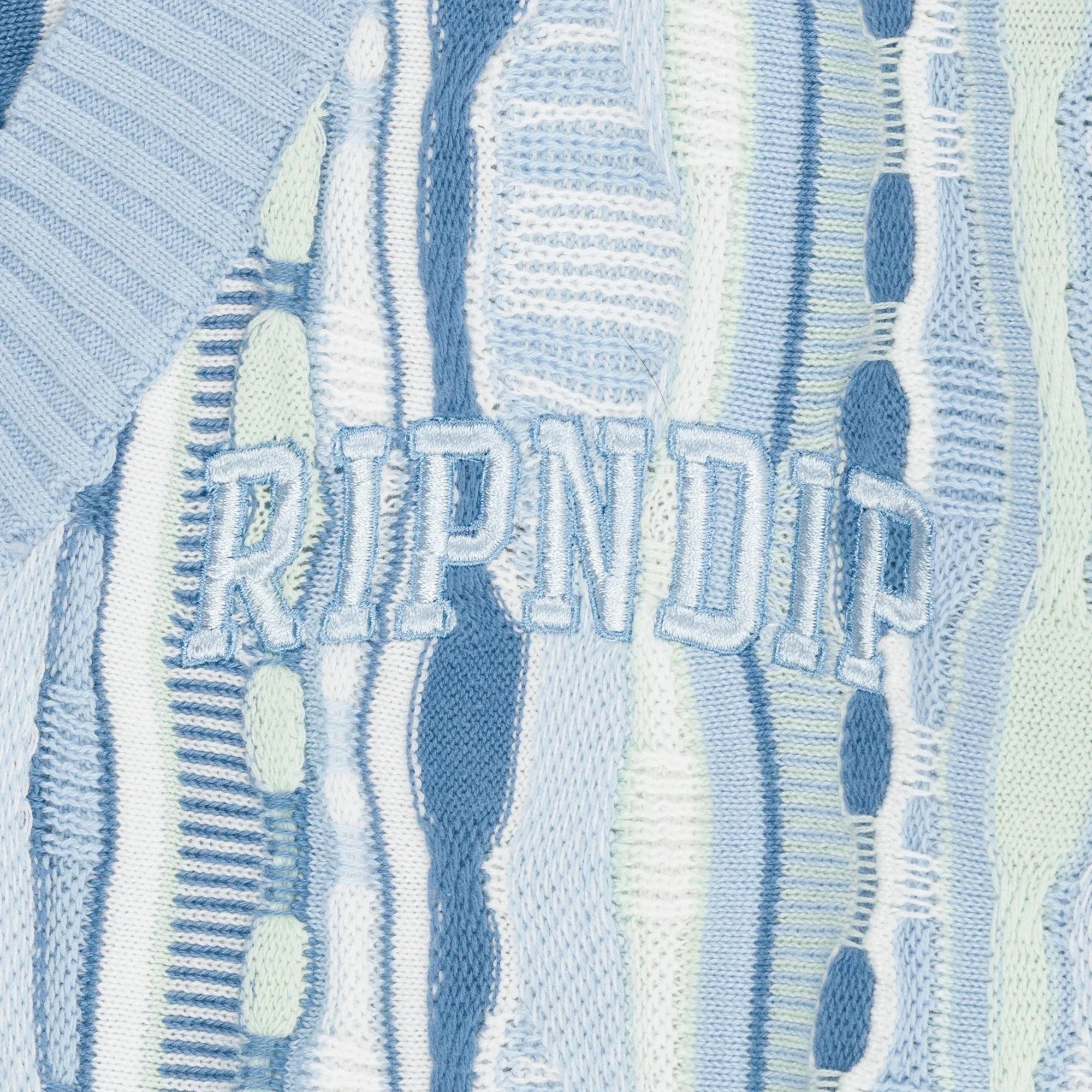 Corded Knit Cropped Long Sleeve (Light Blue) - Camiseta - Four Street