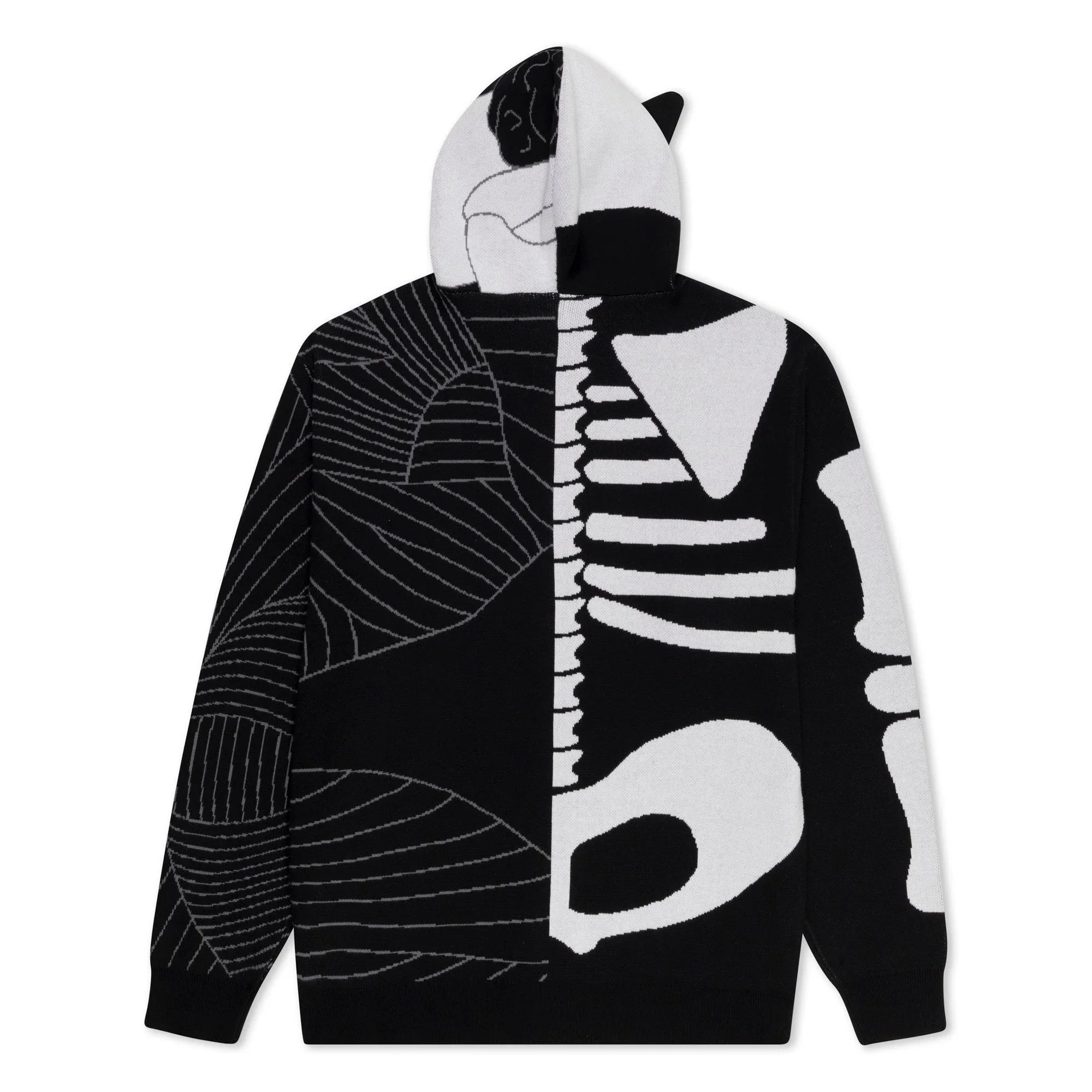 Skelly Nerm Knit Hoodie (Black/White) - Four Street