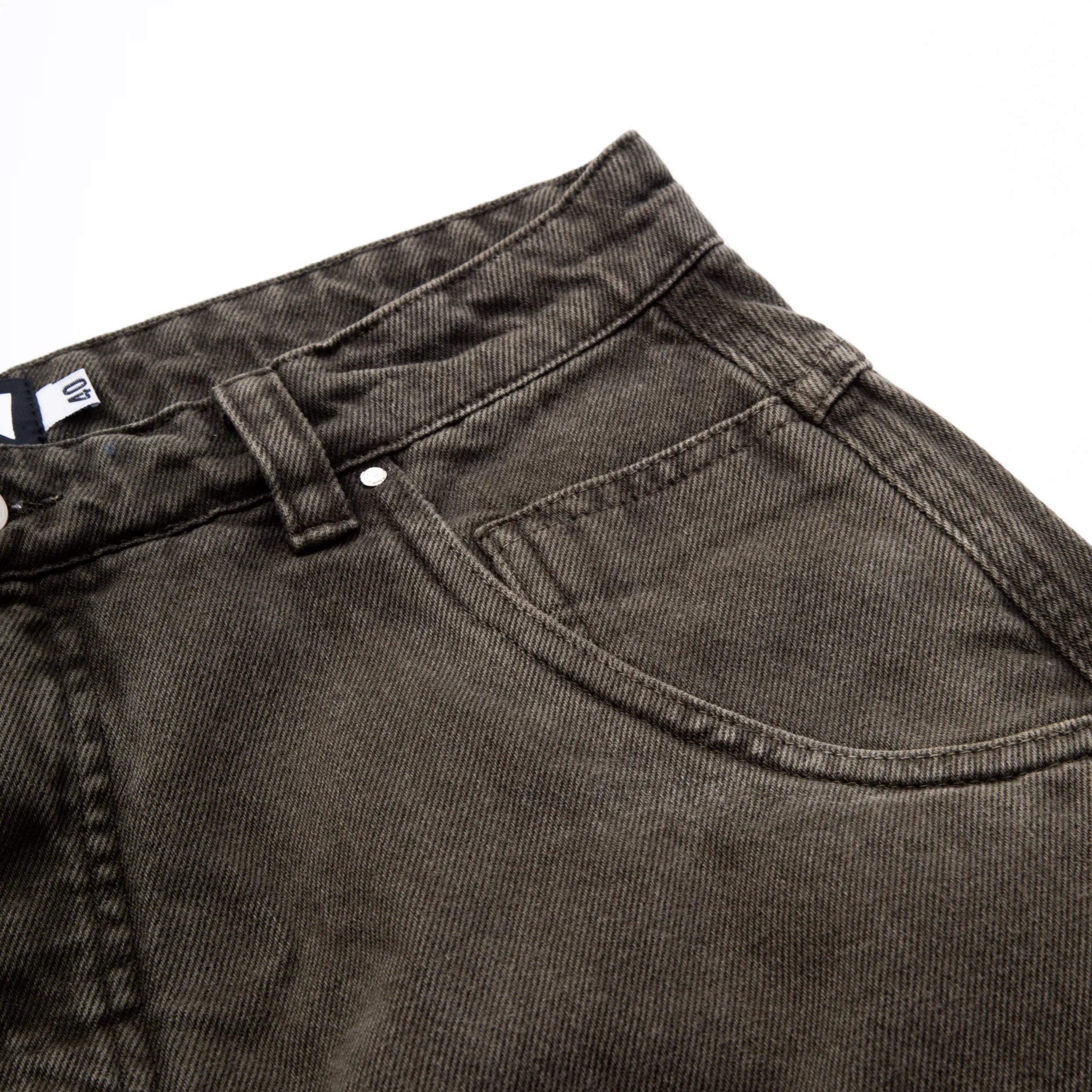 Jeans Pants Logo Line Desert Green - Four Street