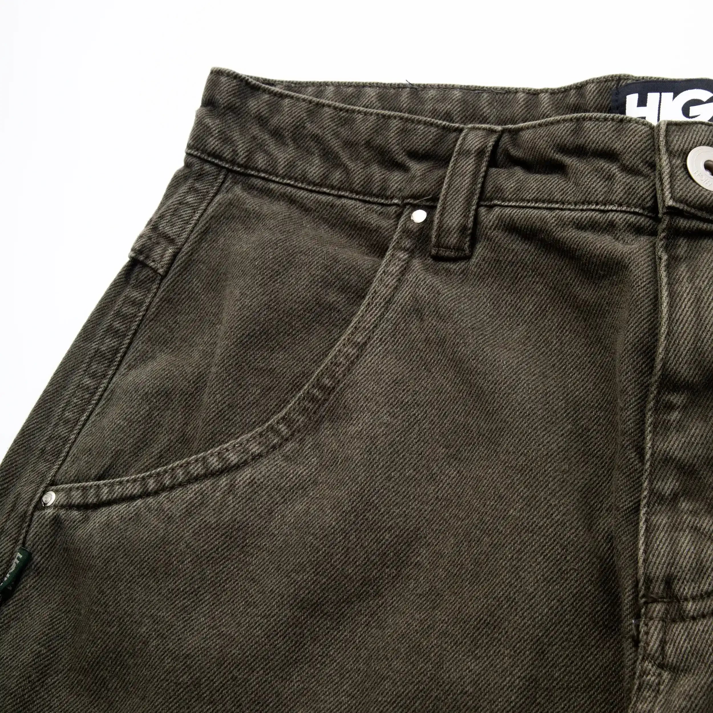 Jeans Pants Logo Line Desert Green - Four Street