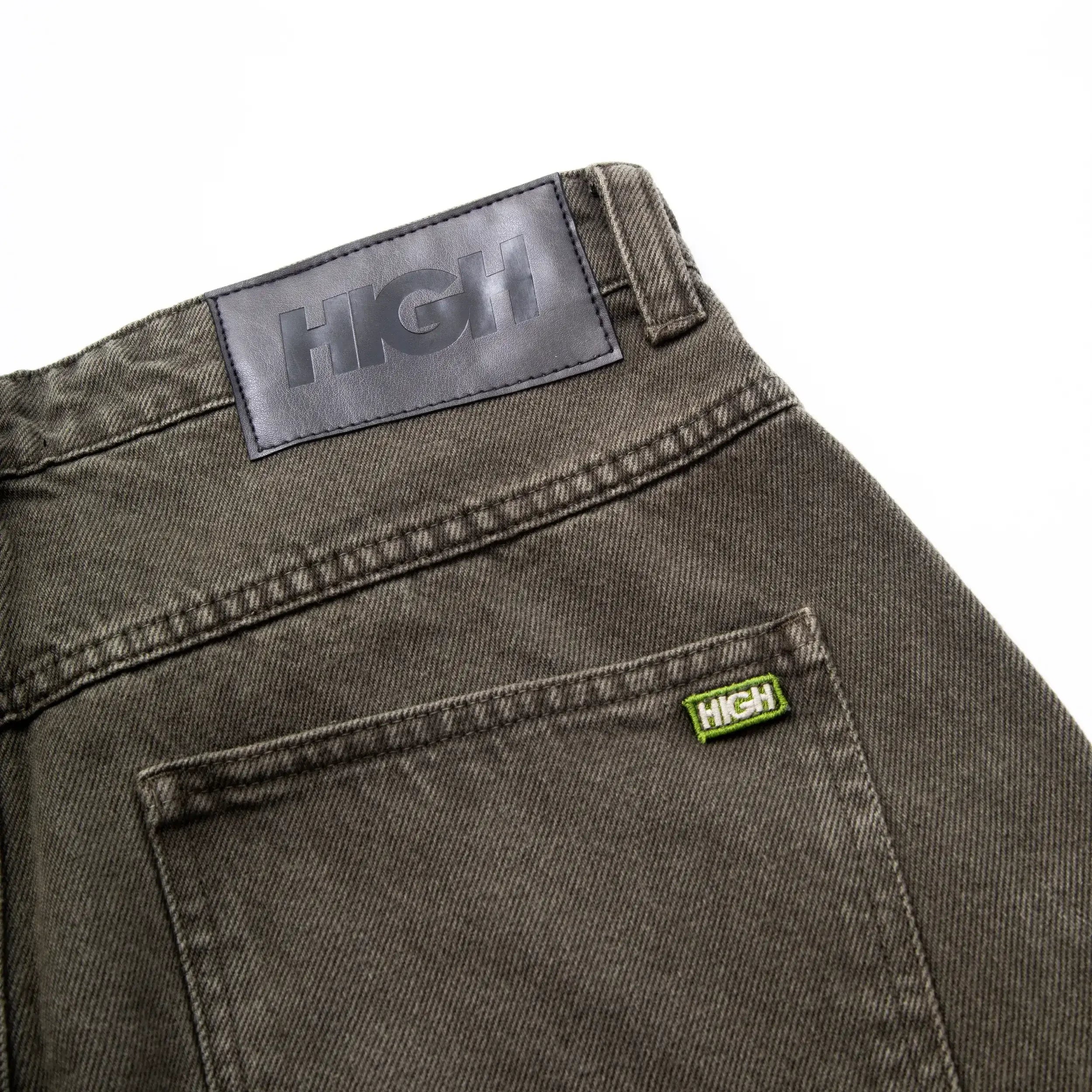 Jeans Pants Logo Line Desert Green - Four Street