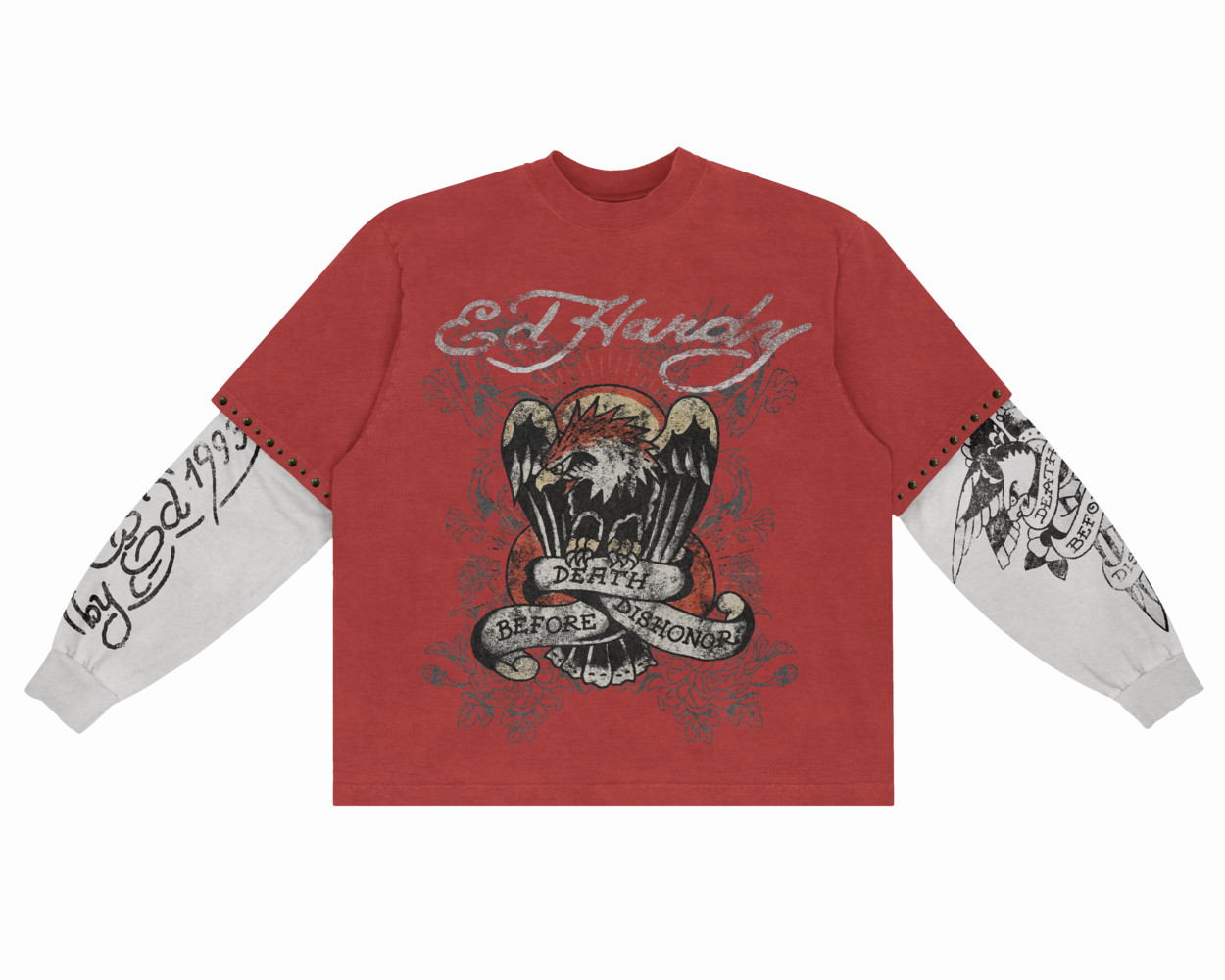 Camiseta Manga Longa "Death Before Dishonor" Ed Hardy x Matuê