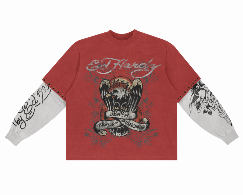 Camiseta Manga Longa "Death Before Dishonor" Ed Hardy x Matuê