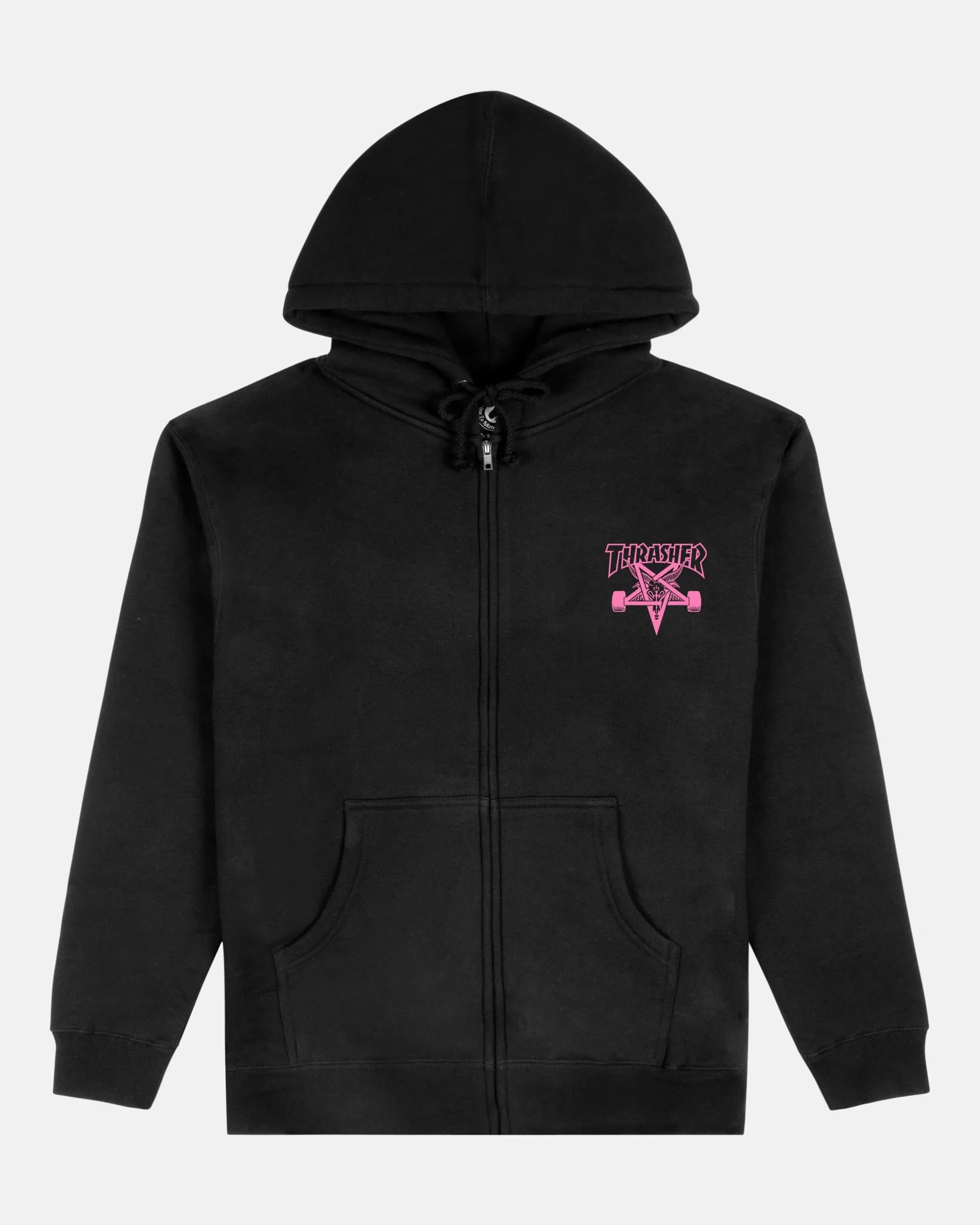 SKATEGOAT - ZIP HOODIE - BLACK/PINK - Four Street