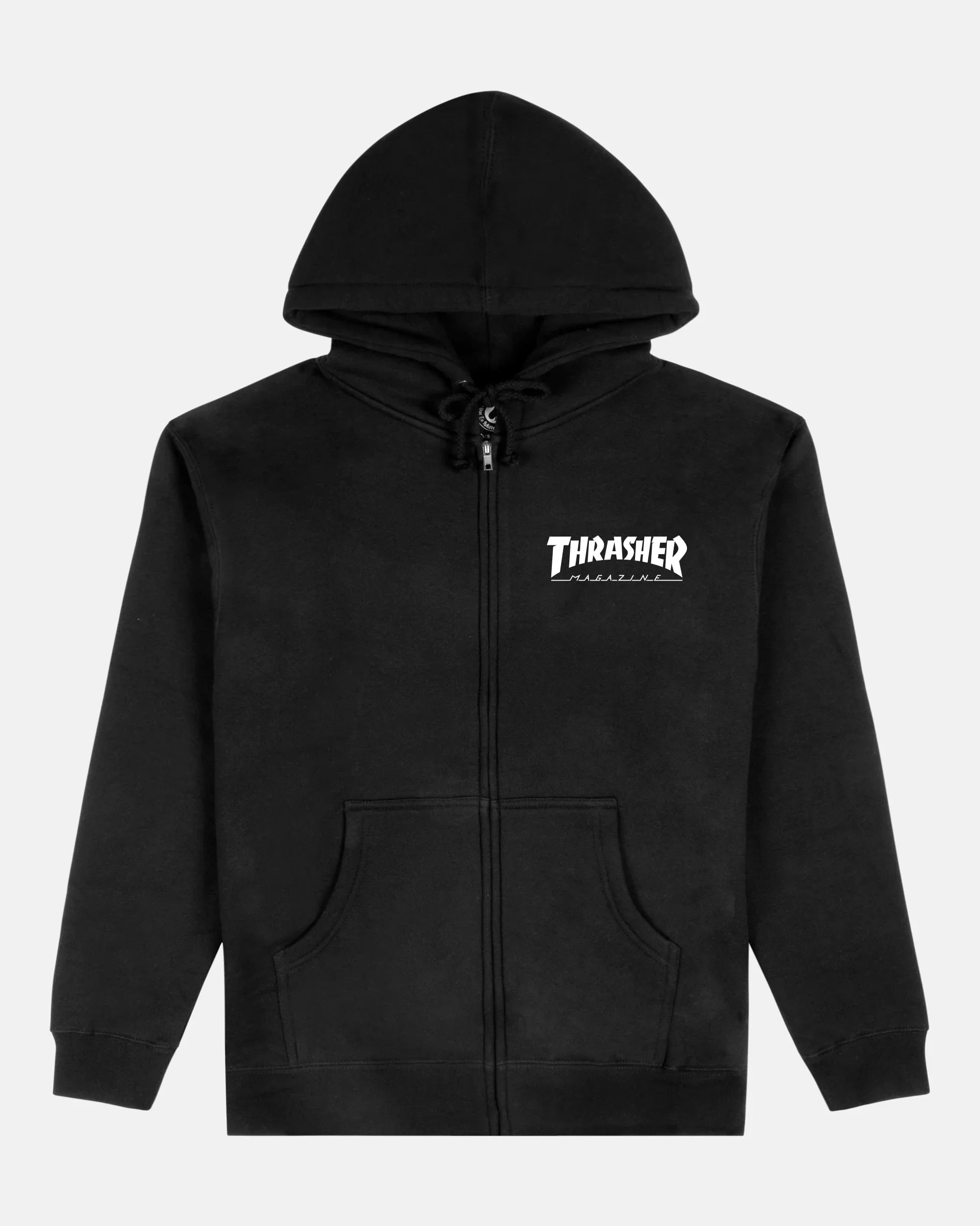 Magazine Logo Zip Hood (Black) - Four Street