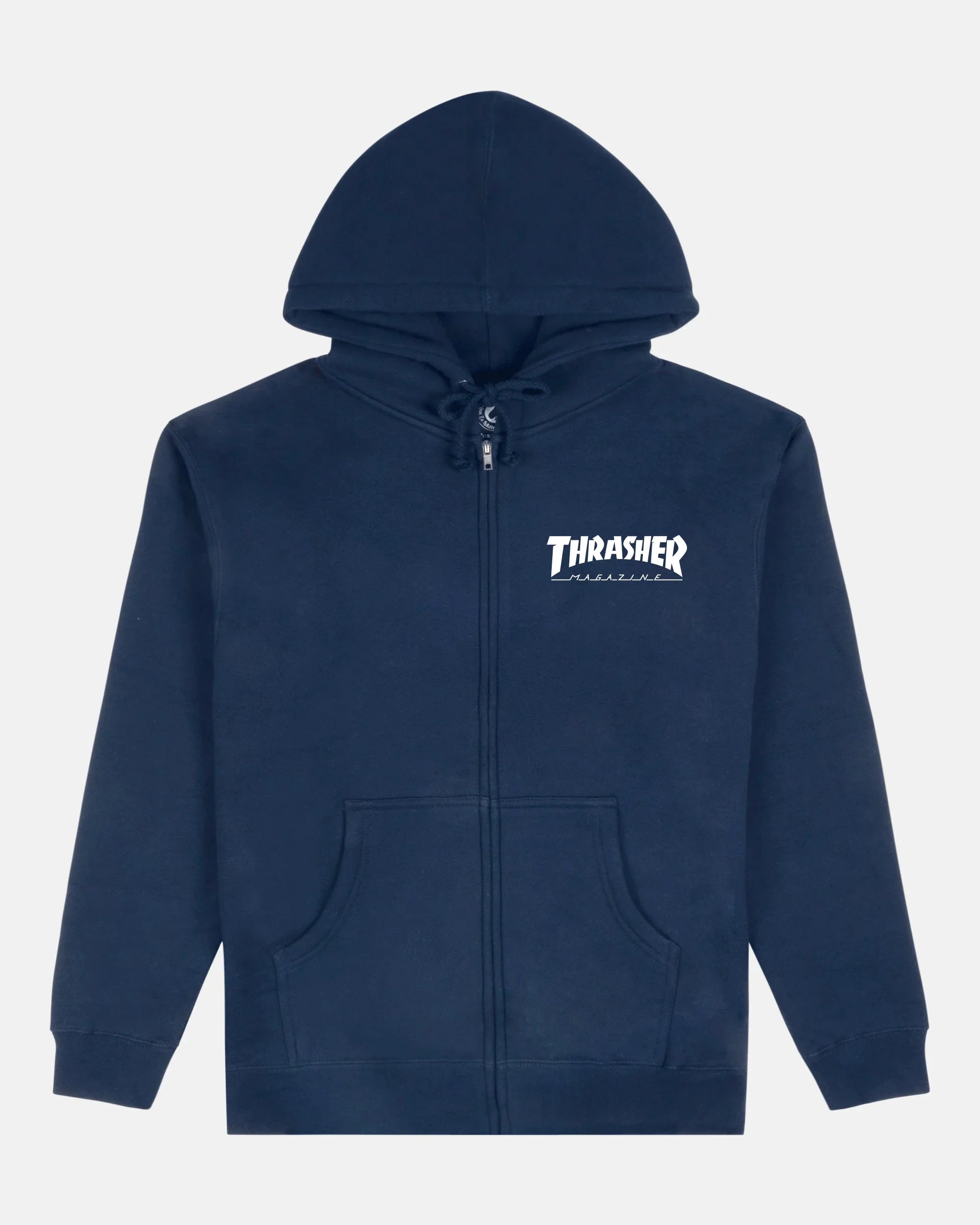 MAG LOGO - ZIP UP HOODIE - NAVY - Four Street