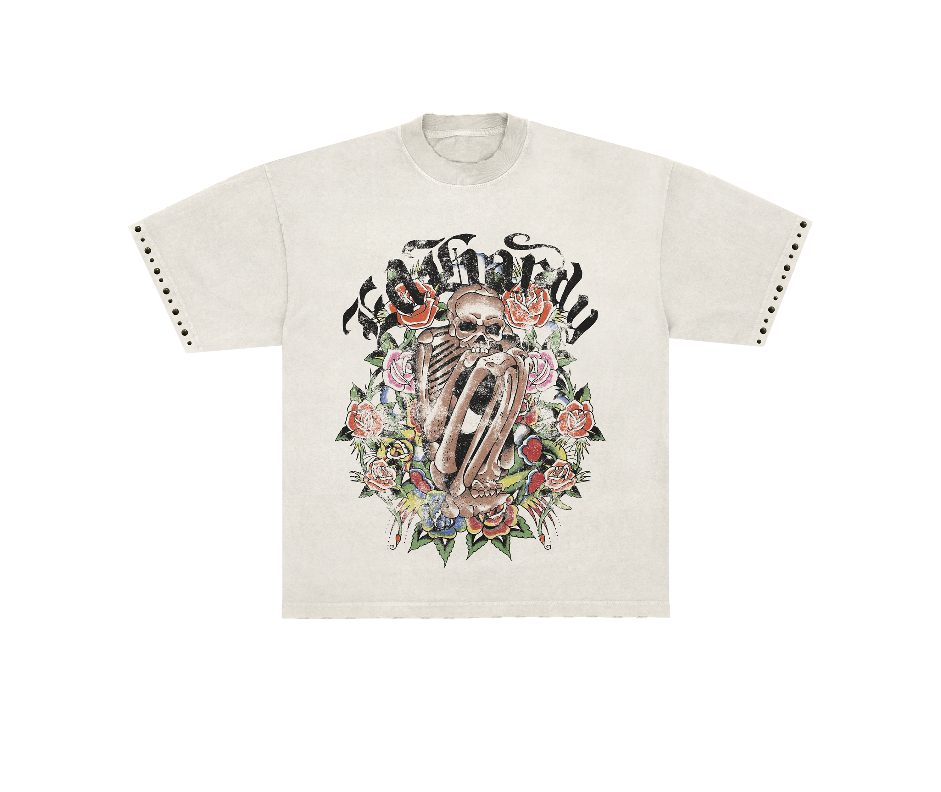 Camiseta Off White "Garden Of Bones" Ed Hardy x Matuê