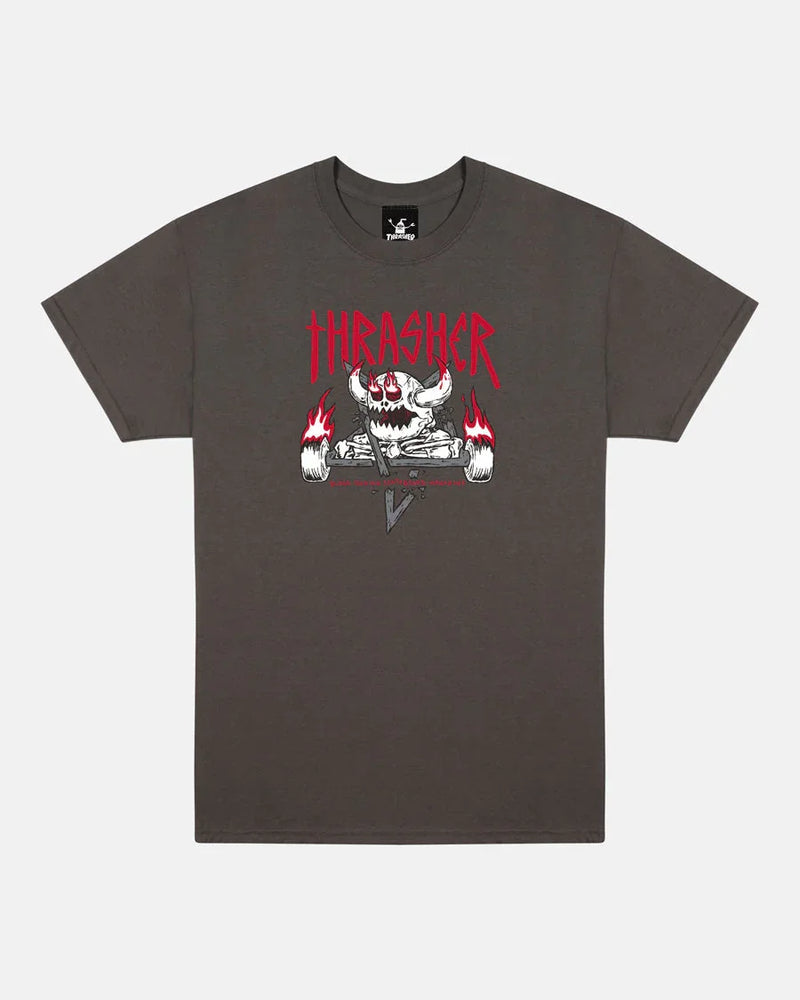 THRASHER X TOY MACHINE - MONSTER-GRAM - T-SHIRT - CHARCOAL - Four Street