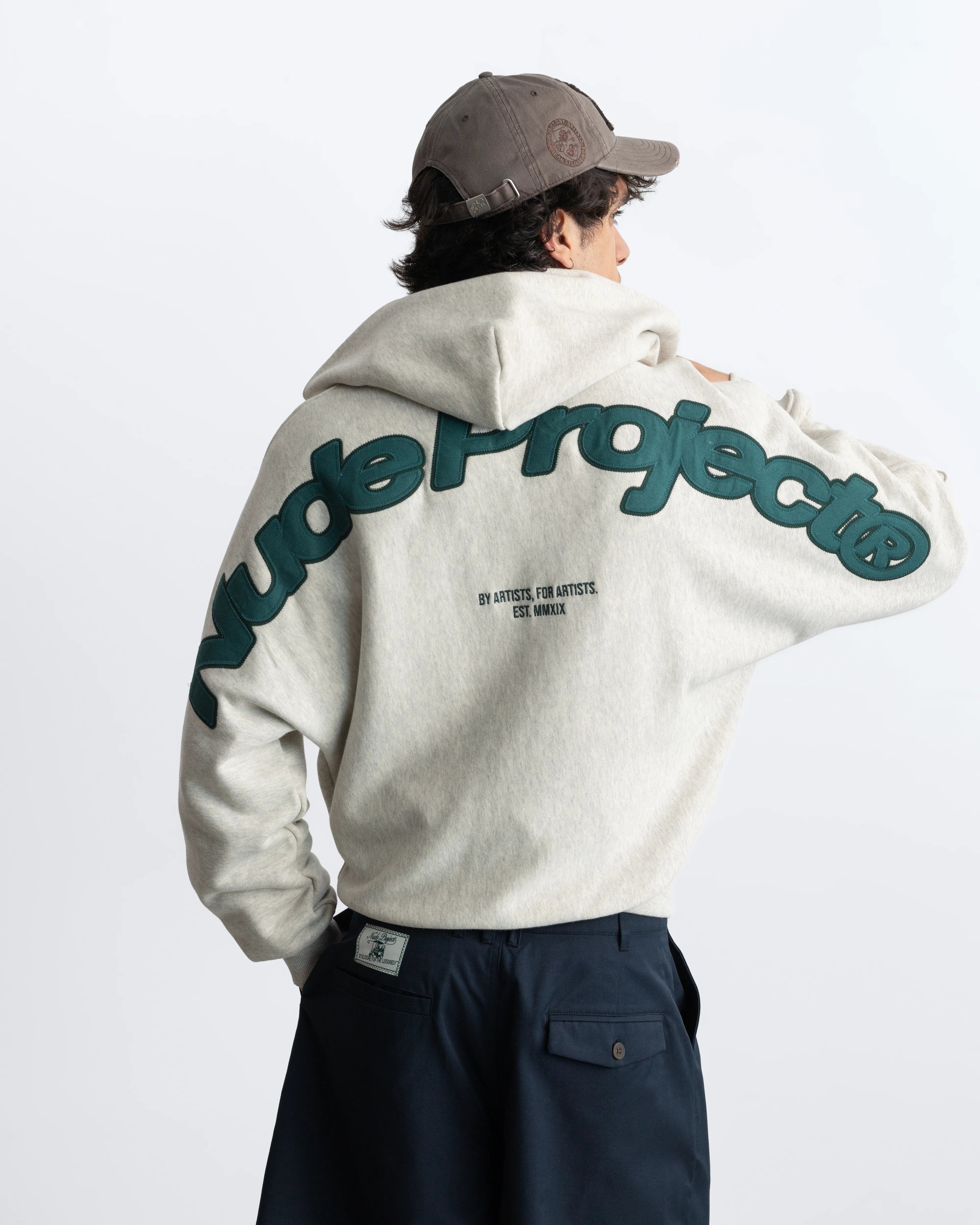 Beast Zip-up Hoodie Grey Melange