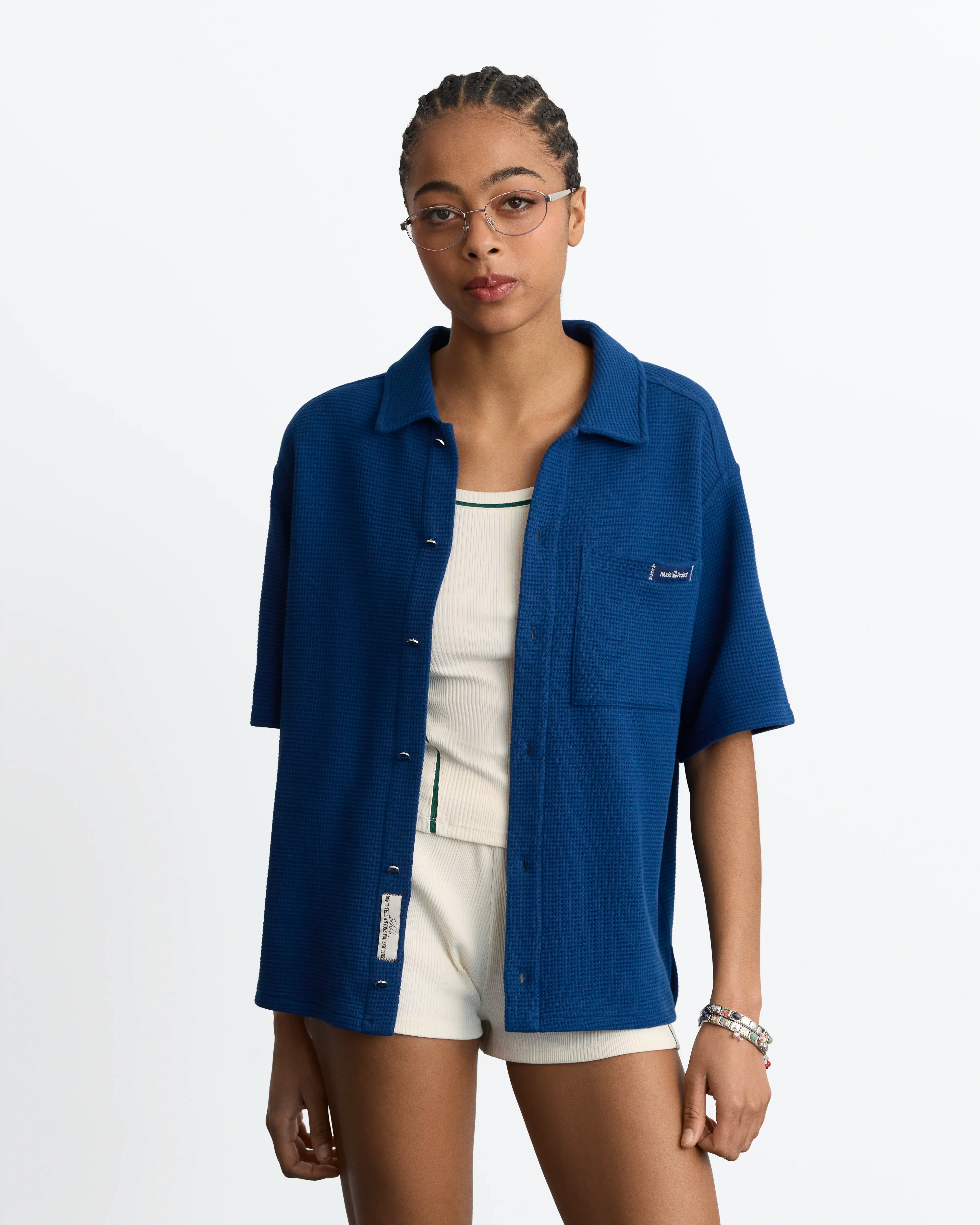 Montecarlo Waffle Shirt Navy