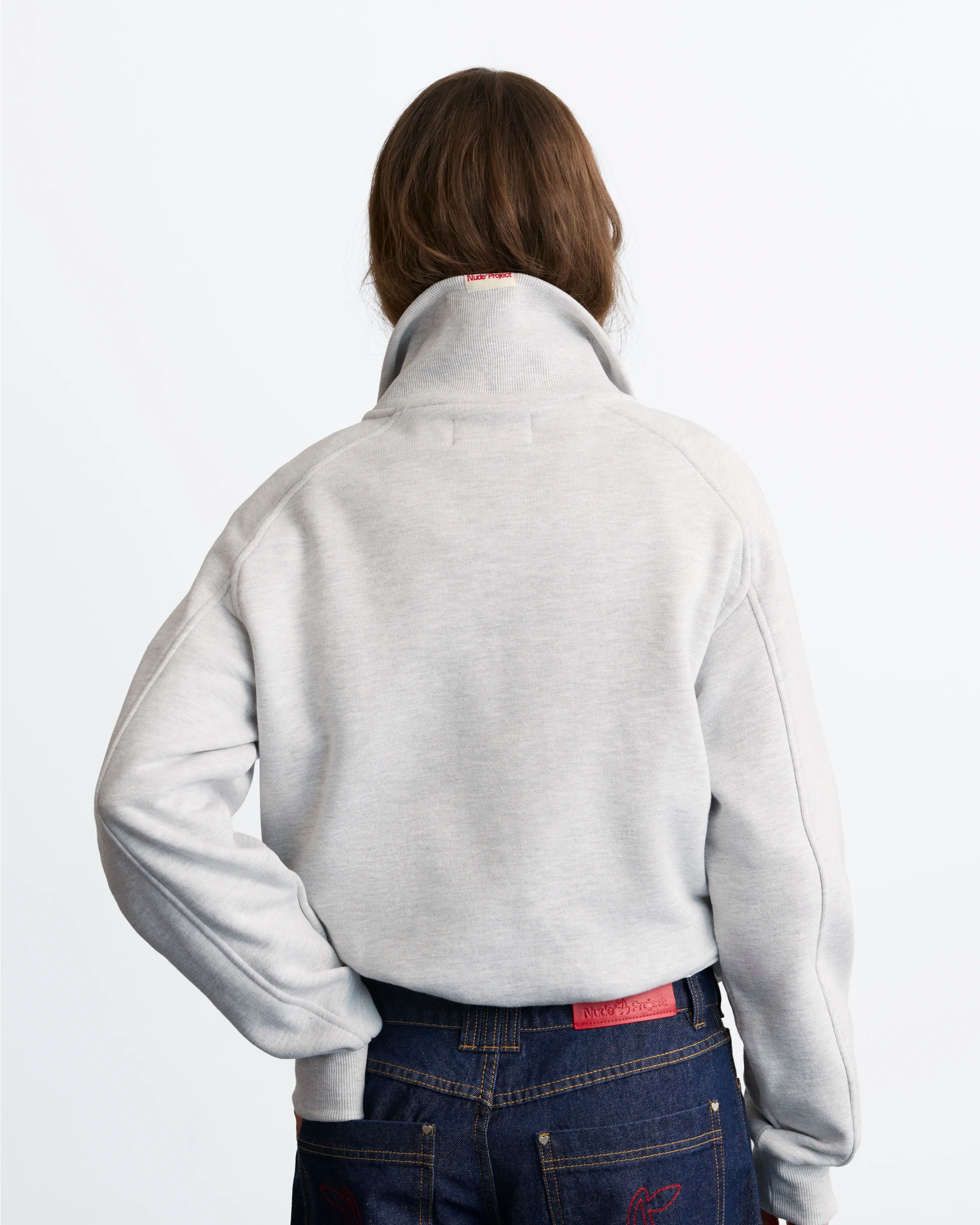 Basic Cherry Quarter-Zip Grey