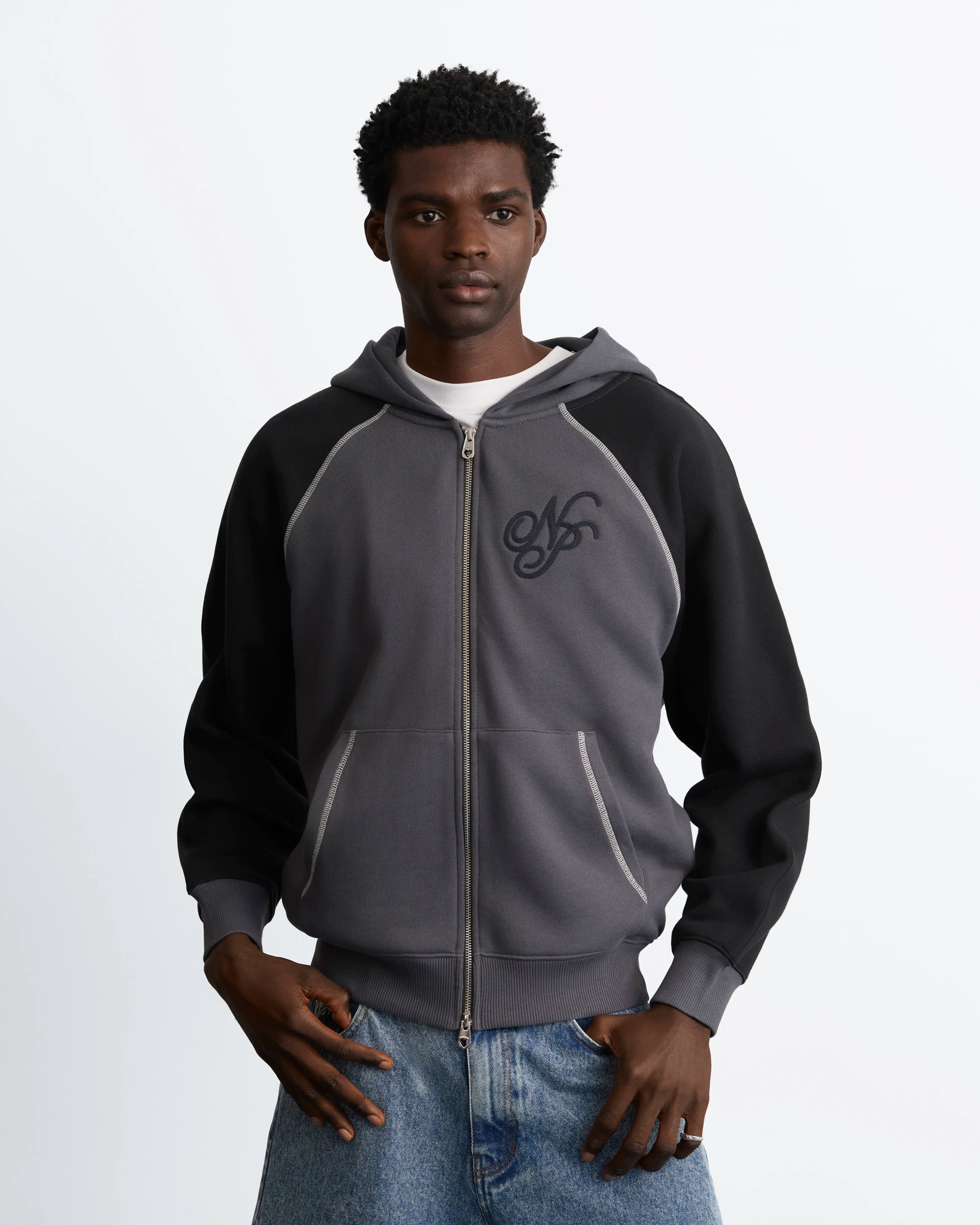 Team Zip-Up Hoodie Ash