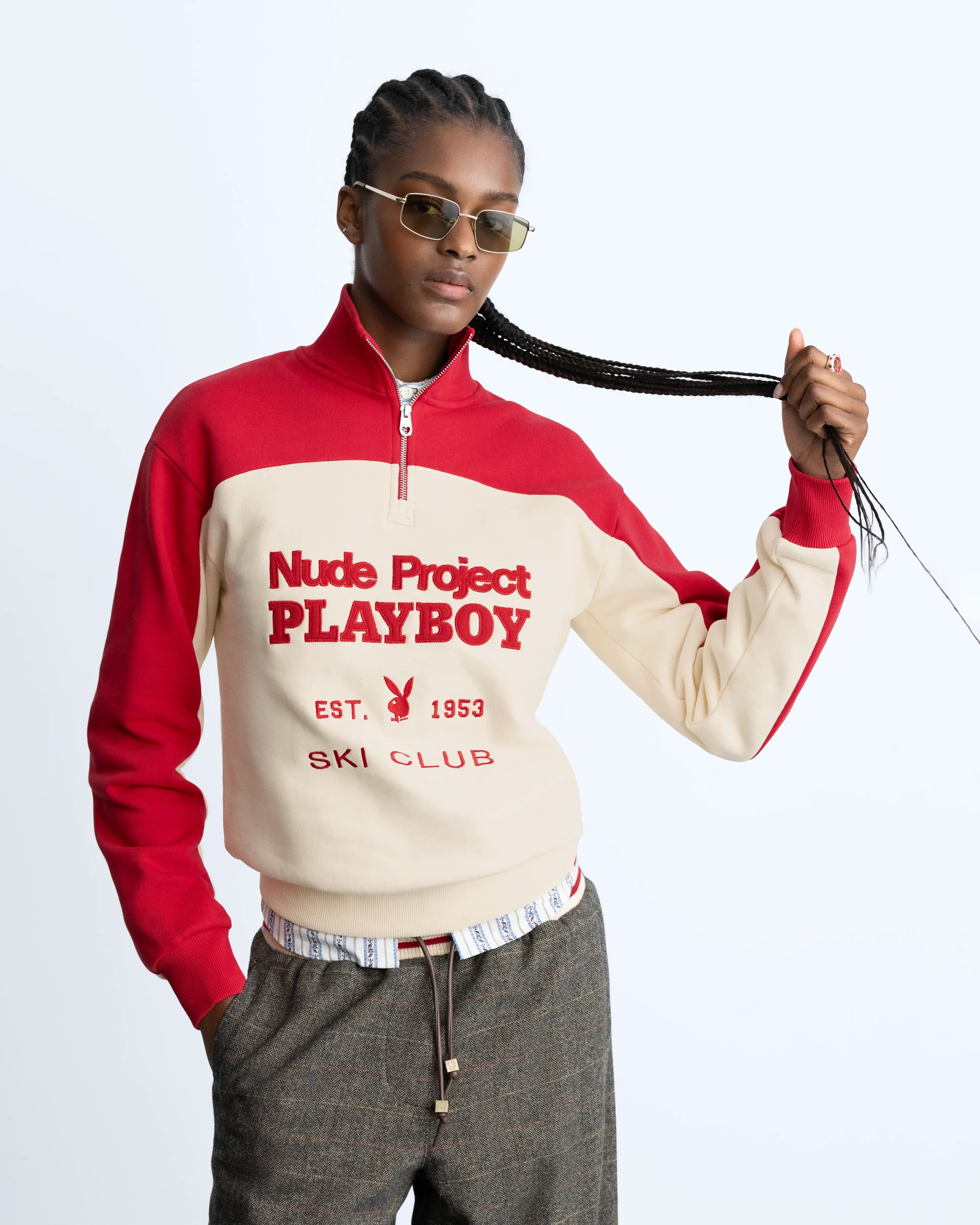 Ski Club Quarter-Zip Red