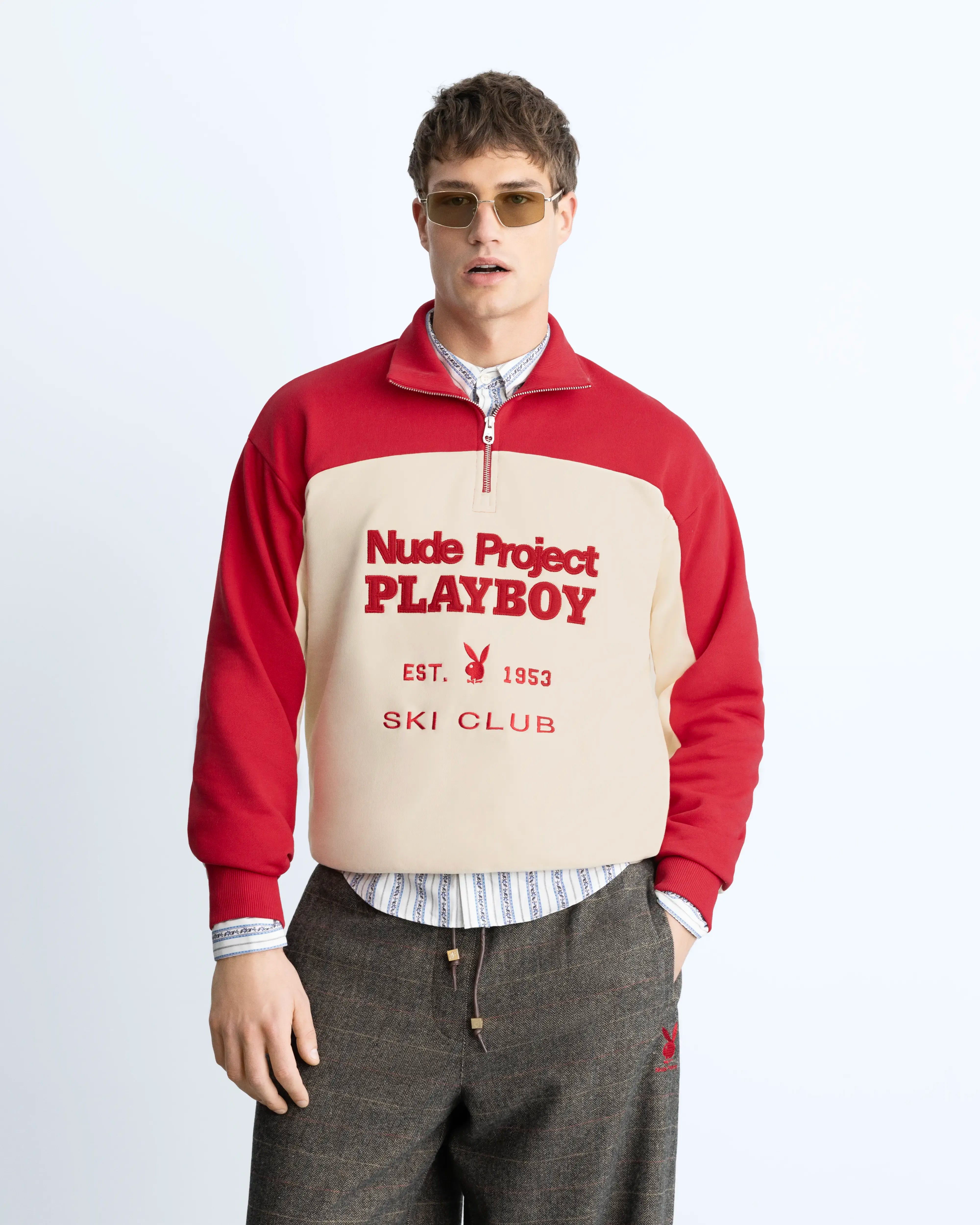 Ski Club Quarter-Zip Red