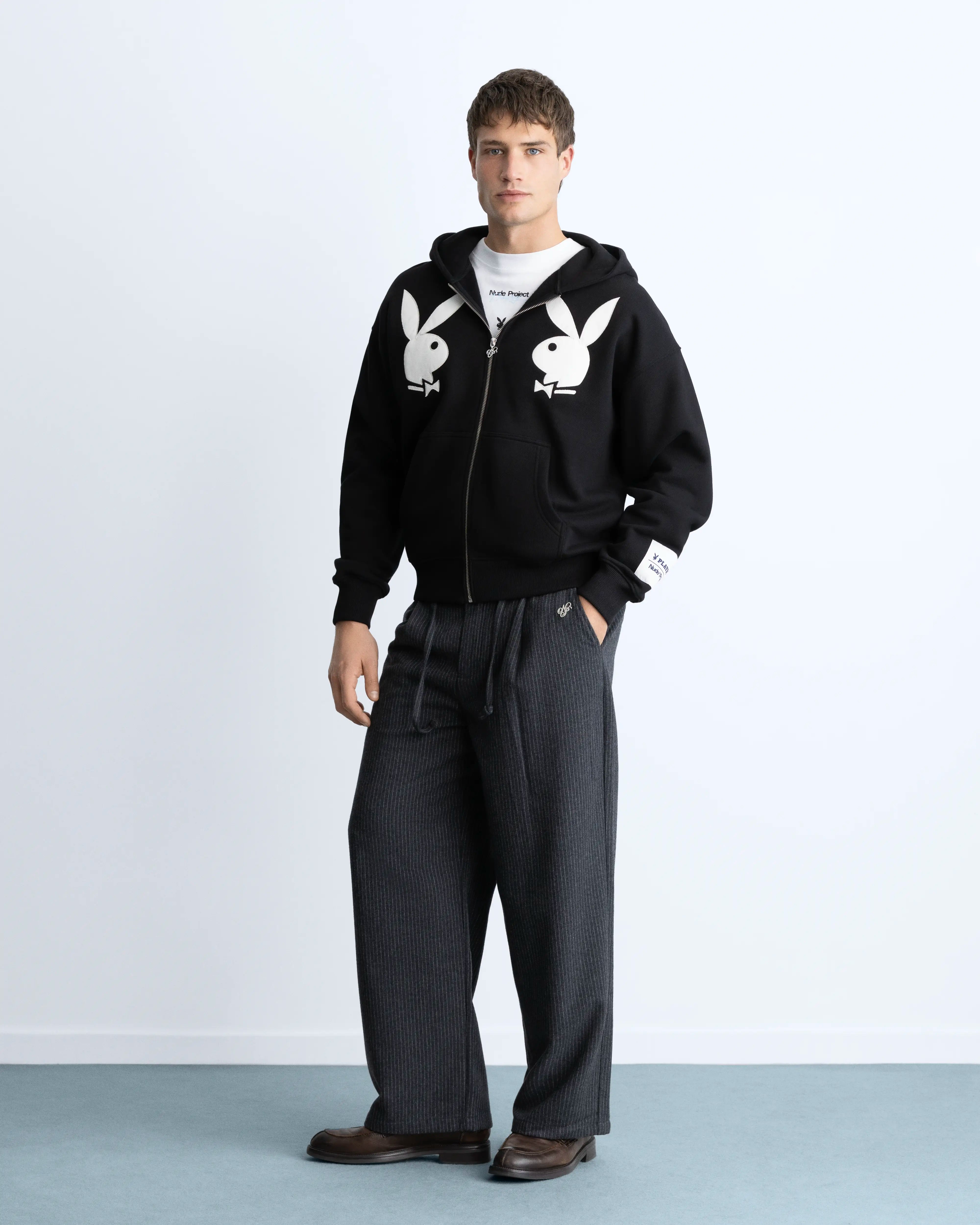 Bunny Zip-Up Hoodie Black