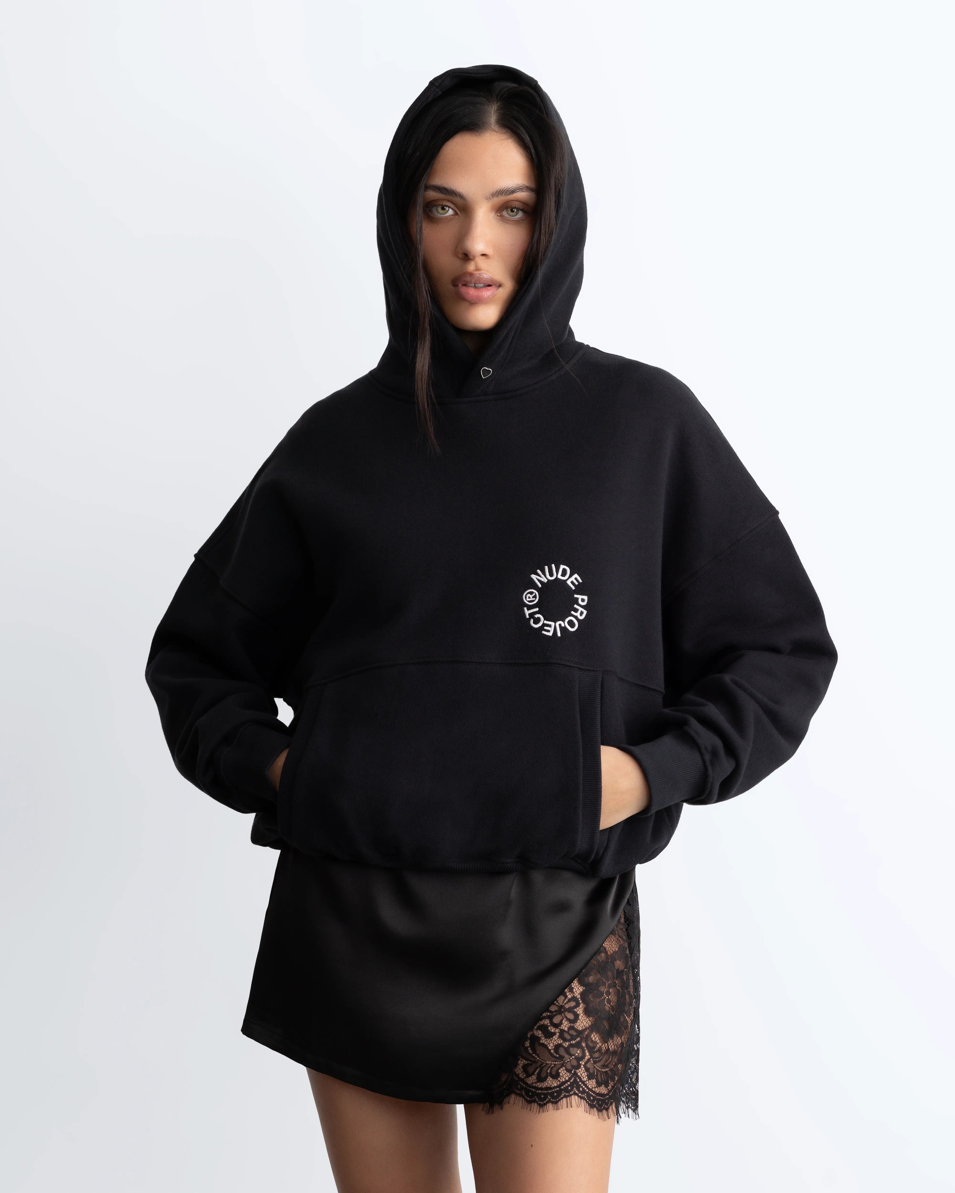 Kory Boxy Hoodie Black