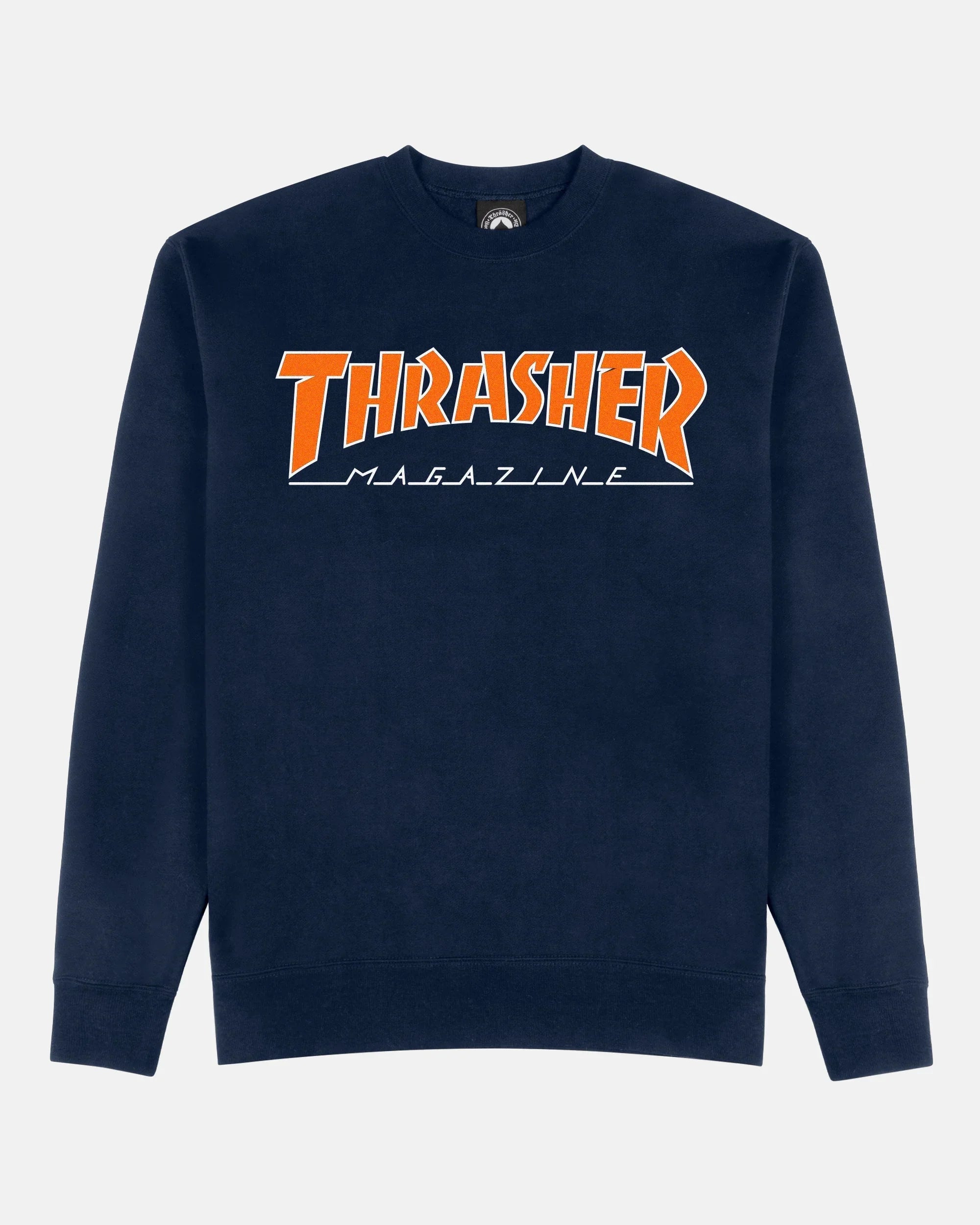 OUTLINED - CREWNECK - NAVY / ORANGE - Four Street