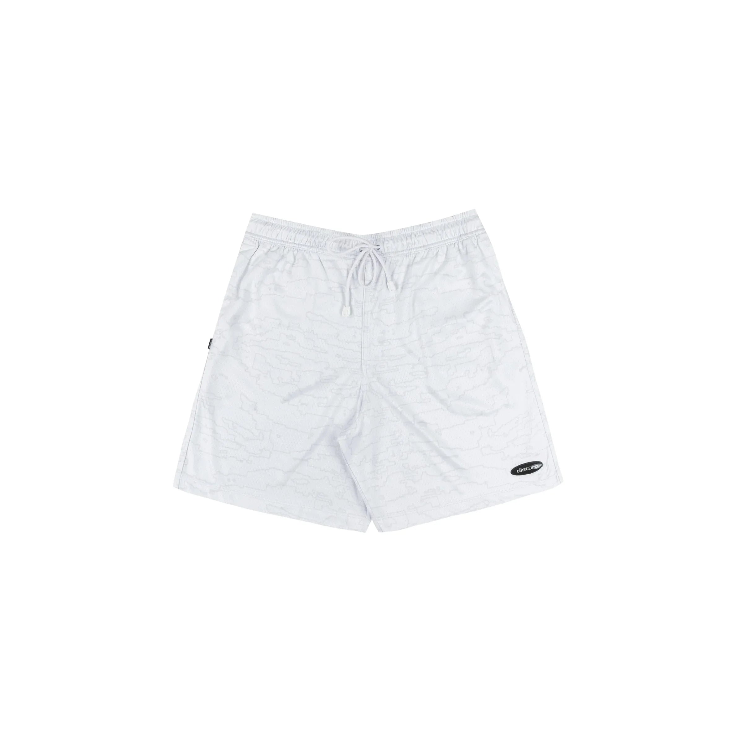 Outline Map Mesh Shorts in White - Four Street