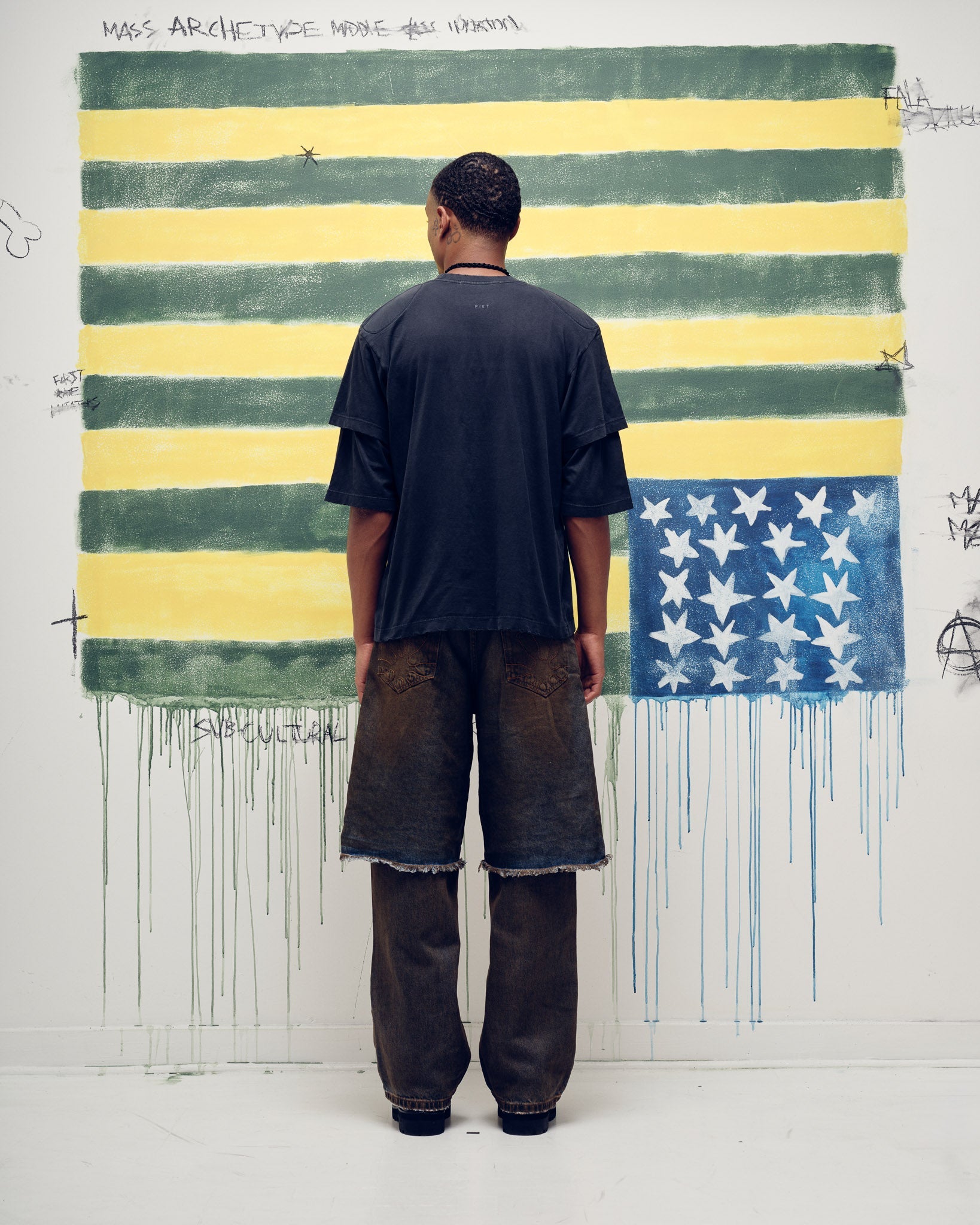 Camiseta PIET Double Sleeve - Vintage Black