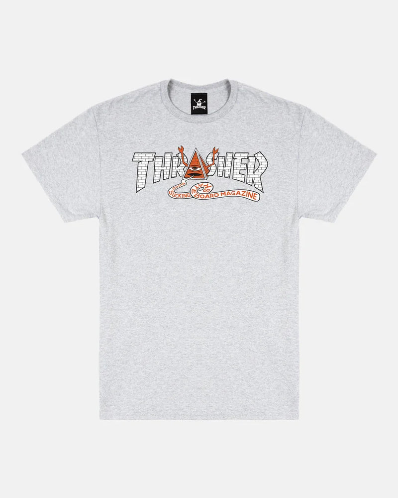 THRASHER X TOY MACHINE - PYRAMID - T-SHIRT - ASH GREY - Four Street