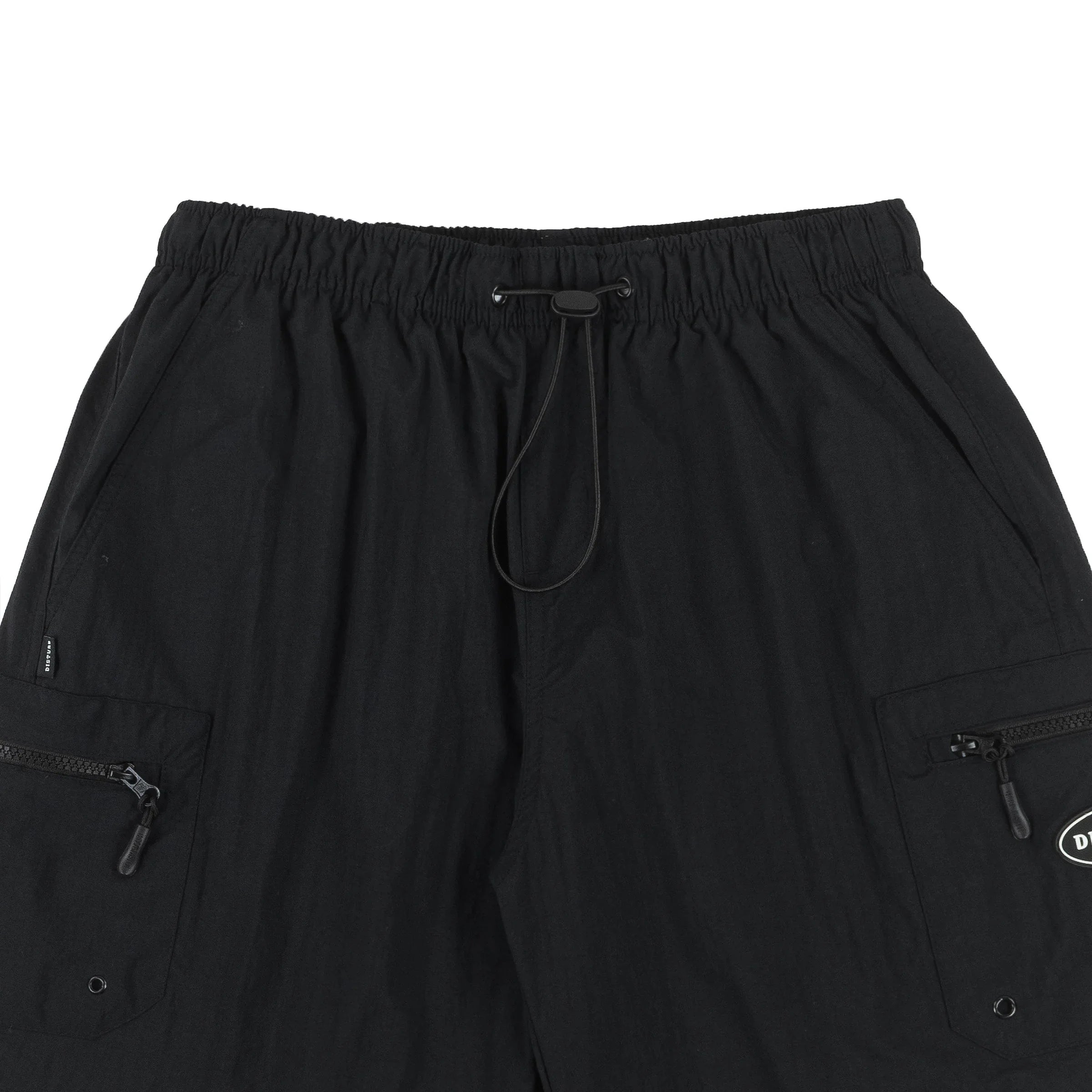 Plain Cargo Nylon Shorts in Black - Four Street