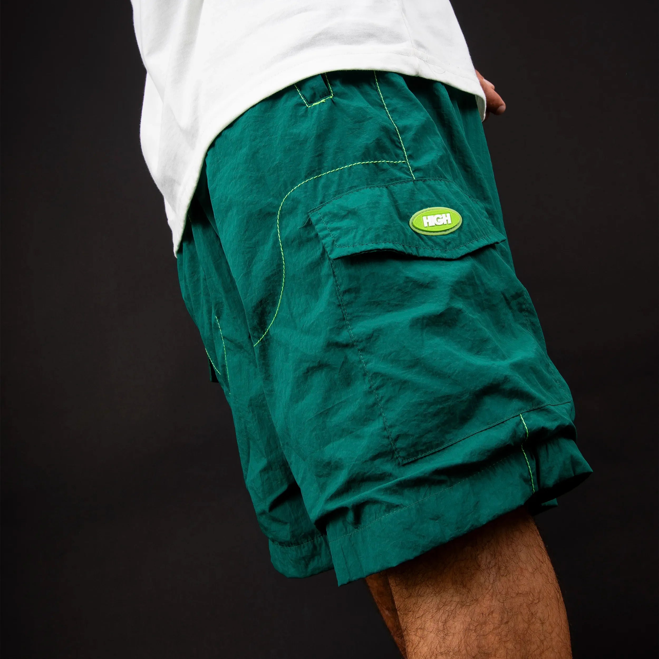 Backstitch Shorts Night Green - Four Street