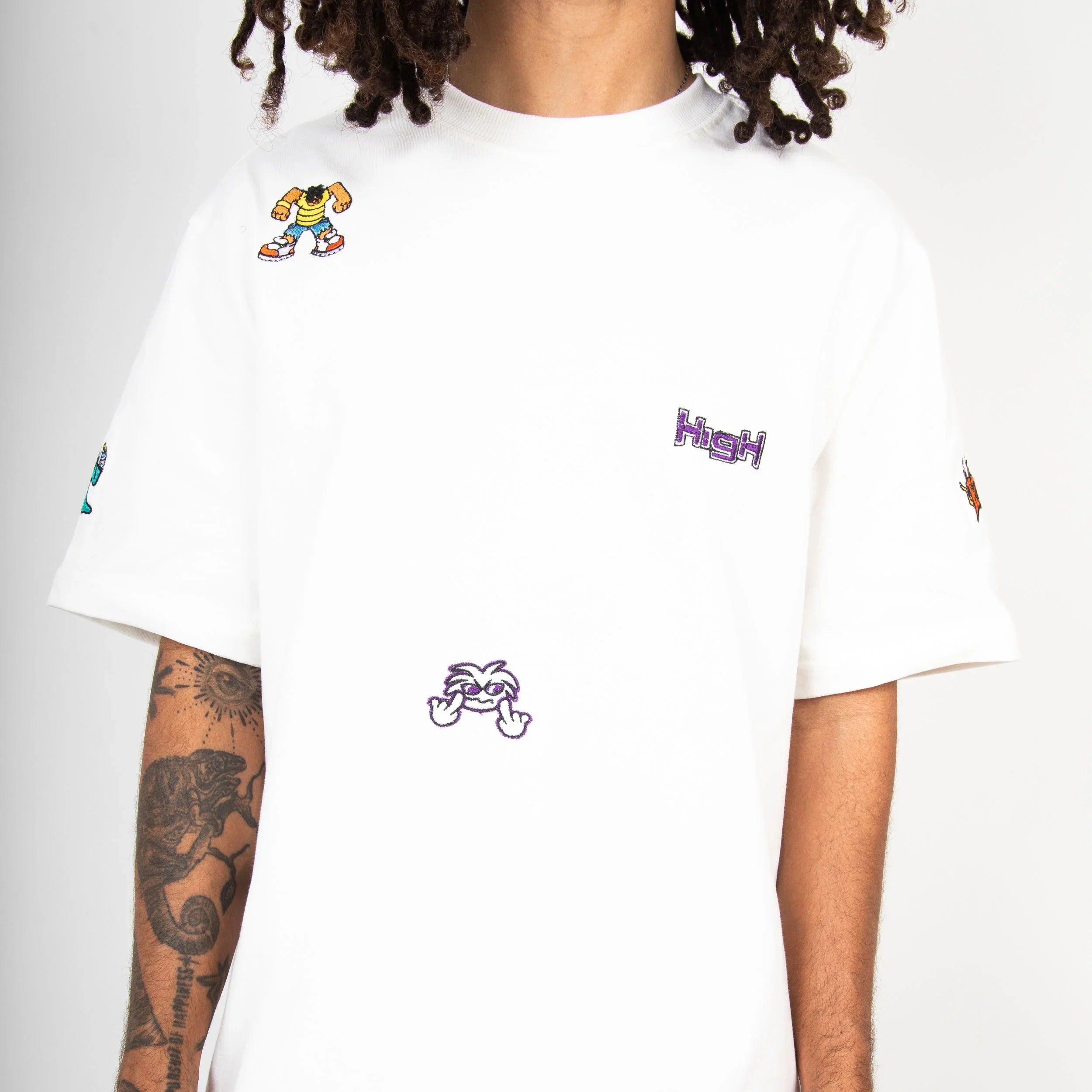 Work Tee Doodles White - Four Street