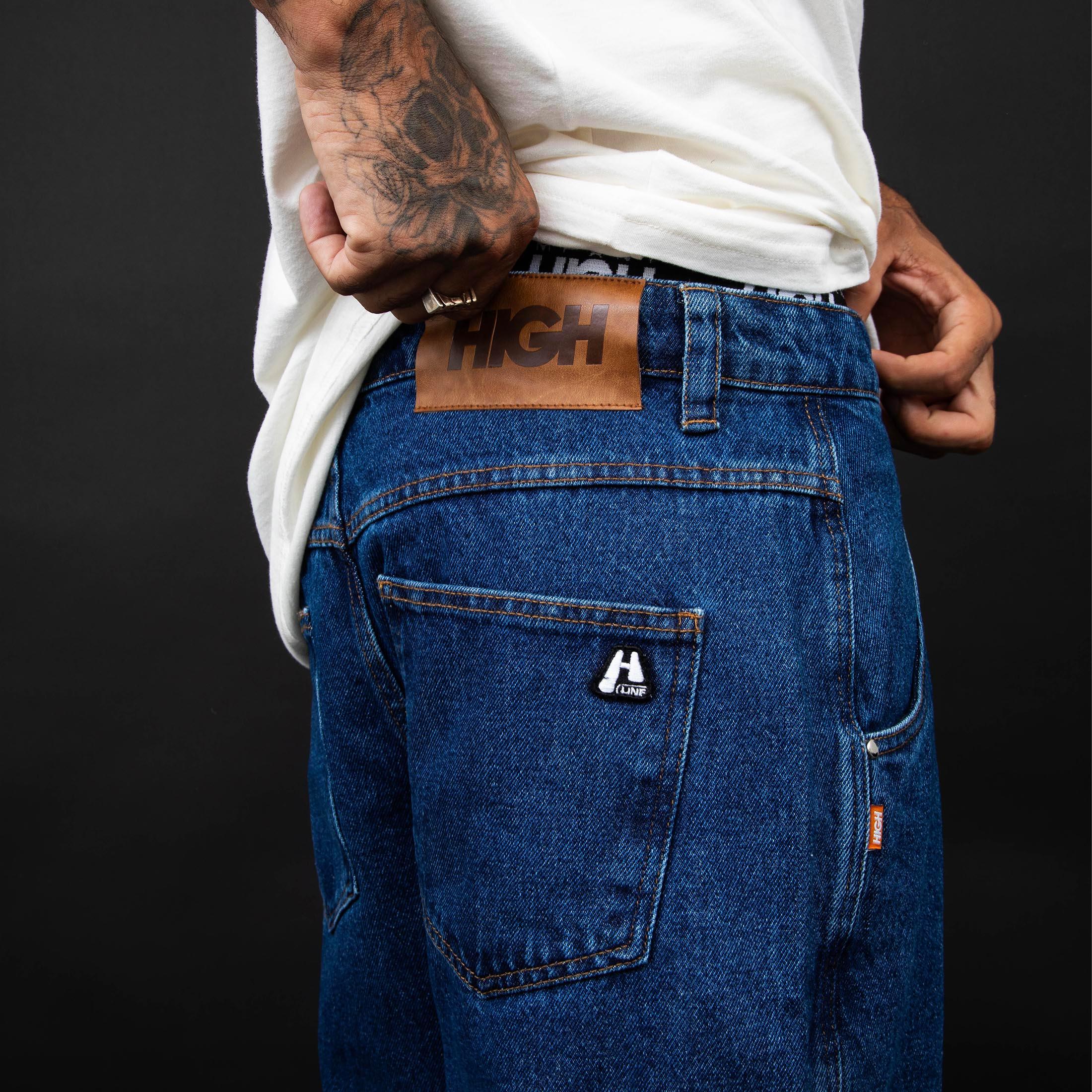 Jeans Pants Logo Line Blue - Four Street