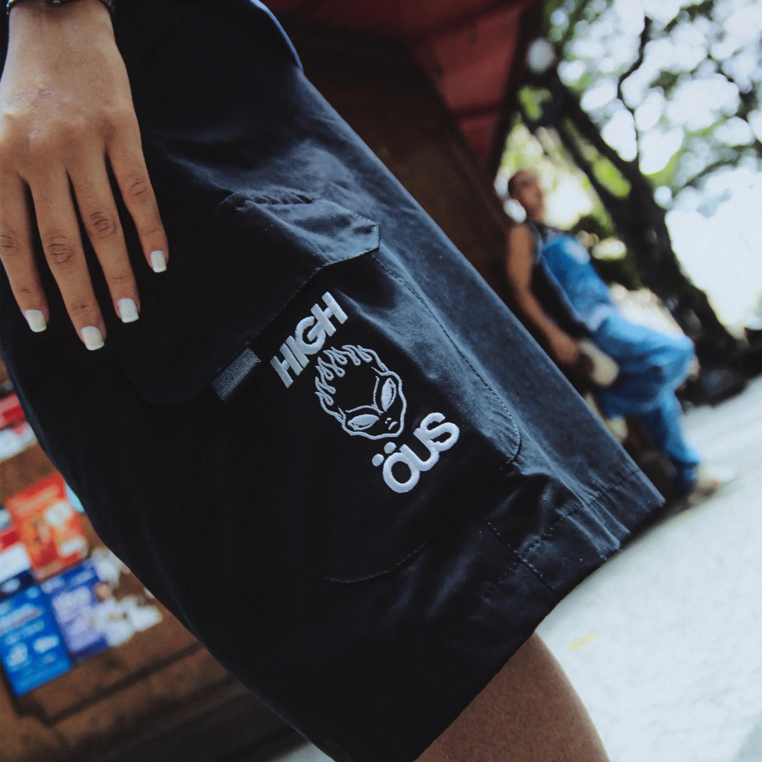 High &amp; ÖUS Nylon Shorts Black - Four Street