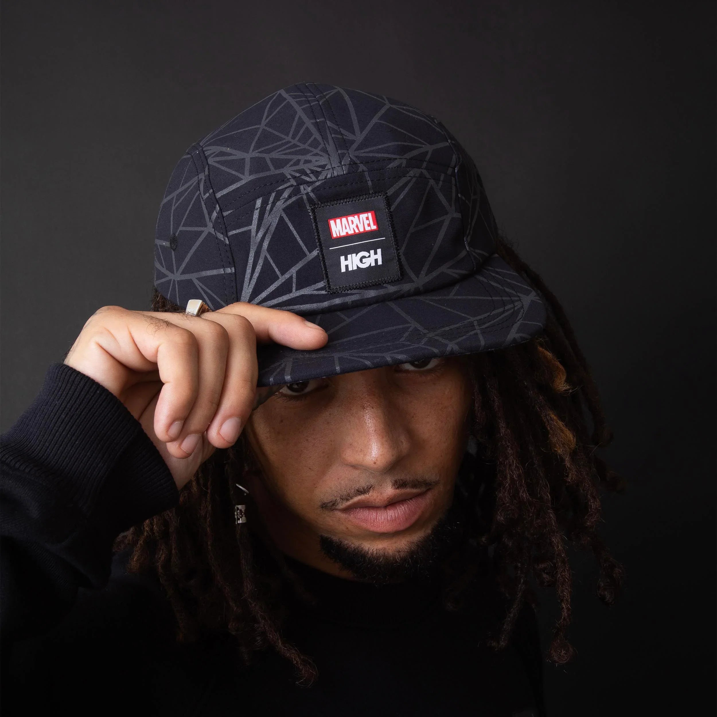 5 Panel Spider Man Black - Four Street