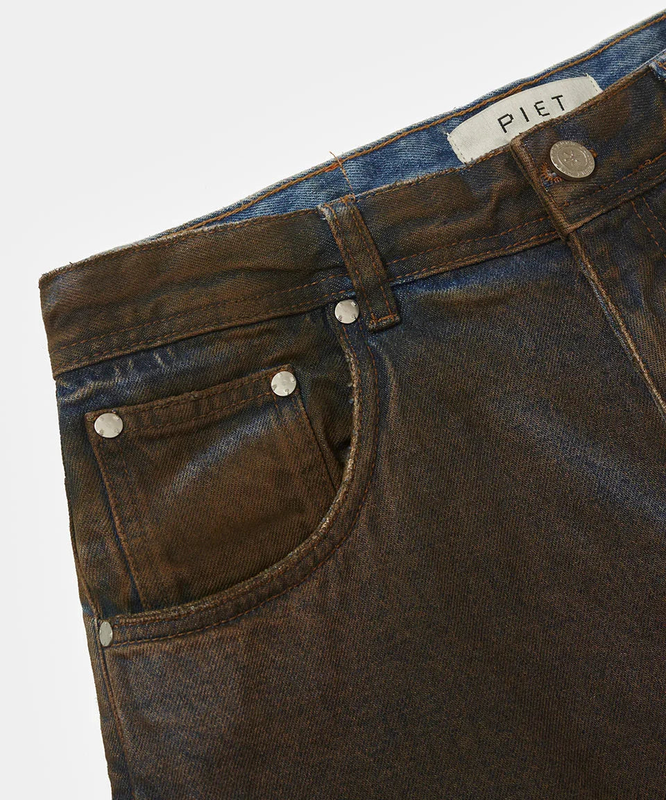 Overlayed Denim Trousers Blue - Four Street