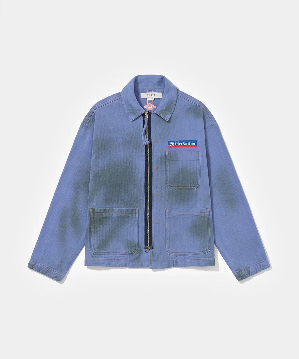PIET Nation Selvedge Denim Jacket Medium Blue - Four Street