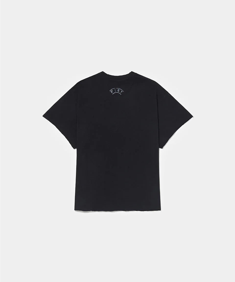 Dopping Kontrolle Raw Edge T-shirt Vintage Black - Four Street