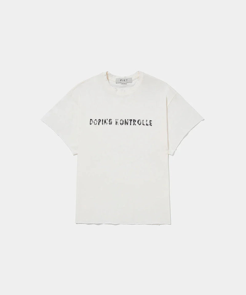 Dopping Kontrolle Raw Edge T-shirt Bone White - Four Street