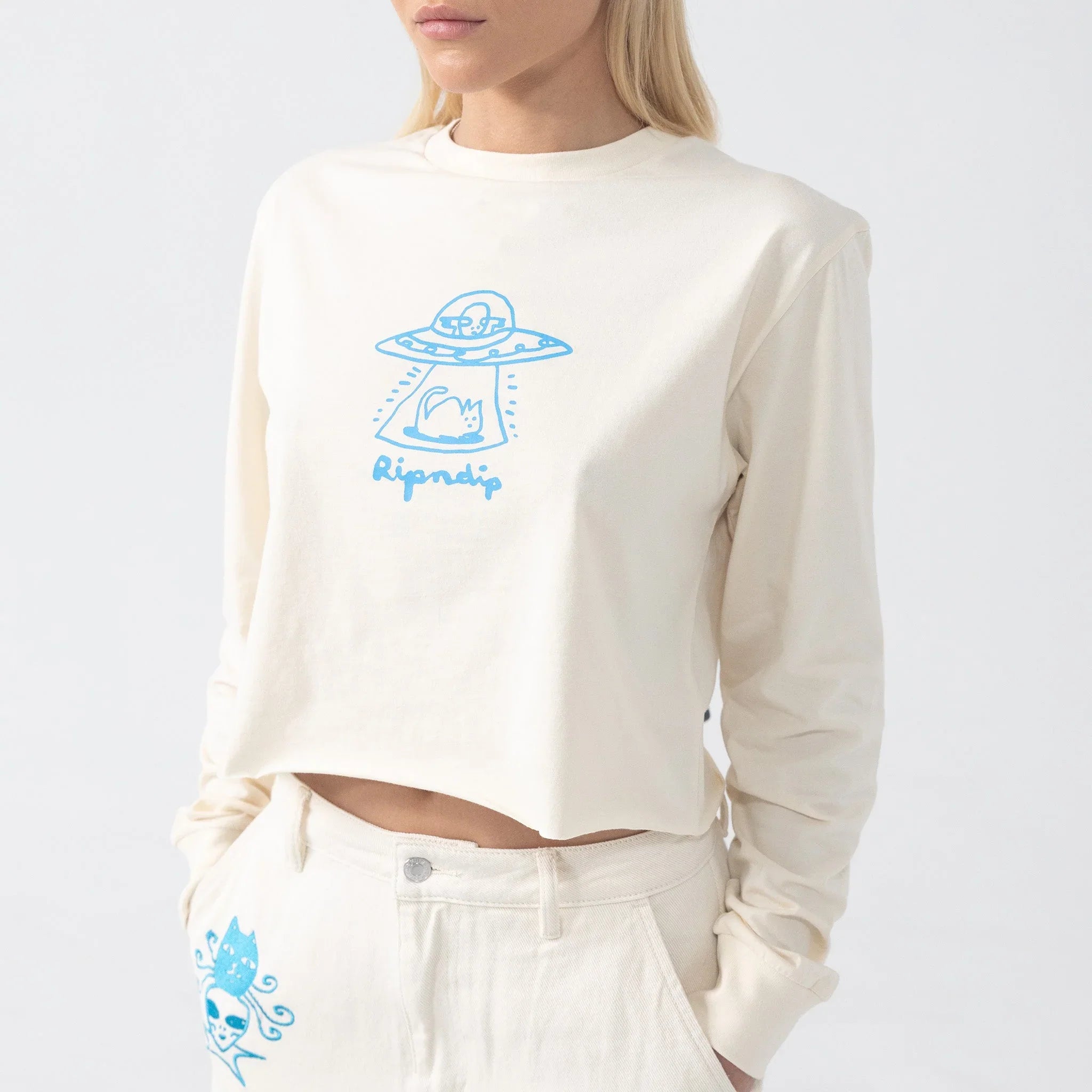 Blonded Cropped Long Sleeve (Natural) - Camiseta - Four Street