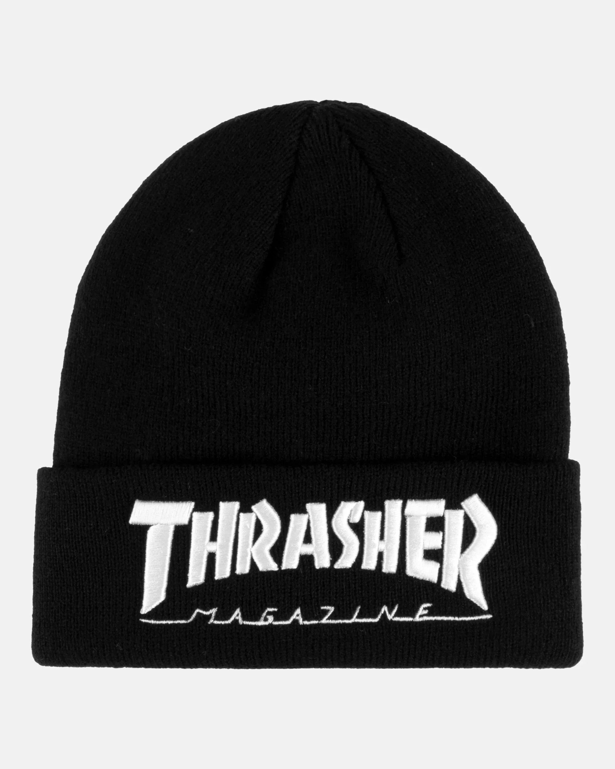 EMBROIDERED THRASHER - BEANIE - BLACK - Four Street
