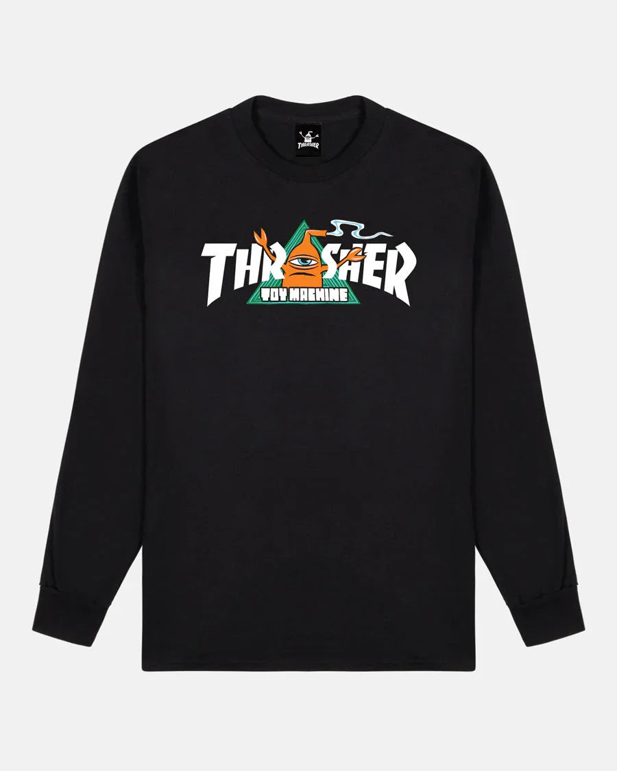 THRASHER X TOY MACHINE - VORTEX - LONGSLEEVE - BLACK - Four Street