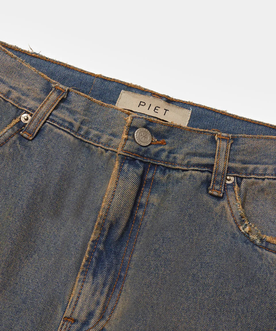 Dirty Straight Leg Denim Trousers - Four Street