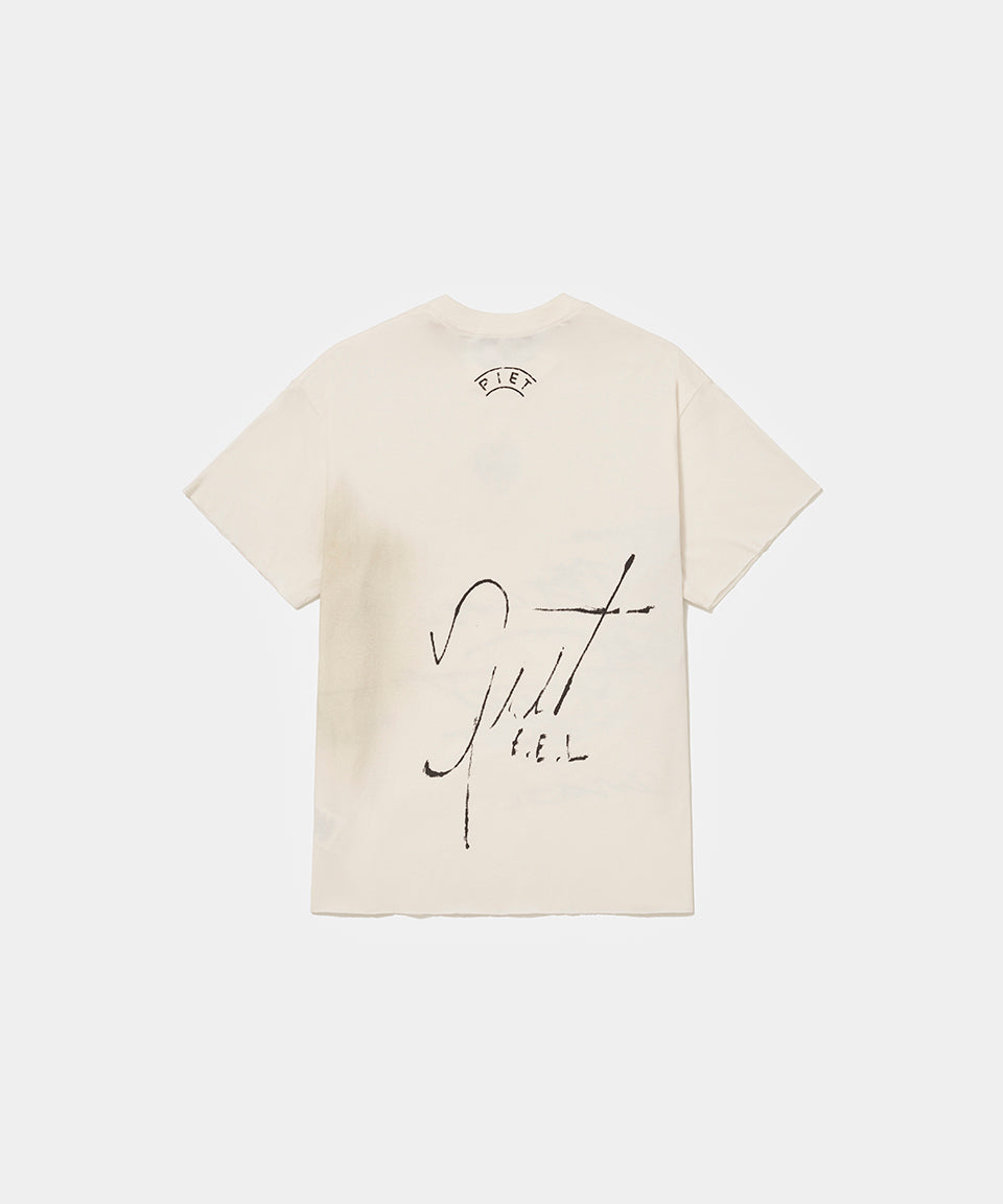 Camiseta Autograph Raw Edge - Bone White