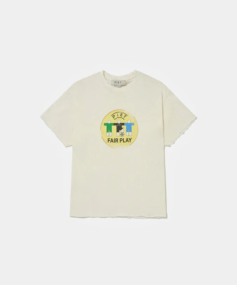 Fair Play Raw Edge T-shirt Bone White - Four Street