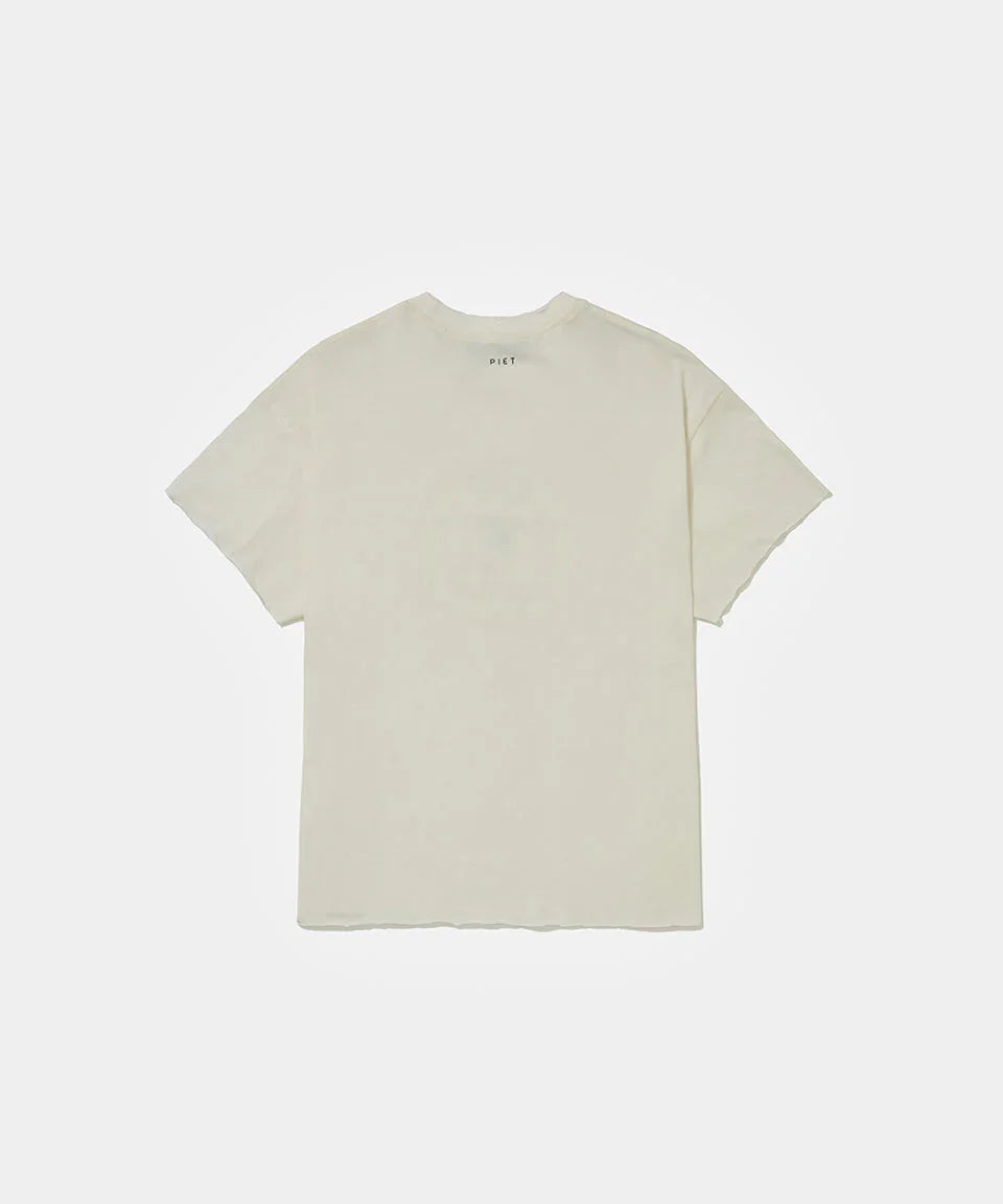 Fair Play Raw Edge T-shirt Bone White - Four Street