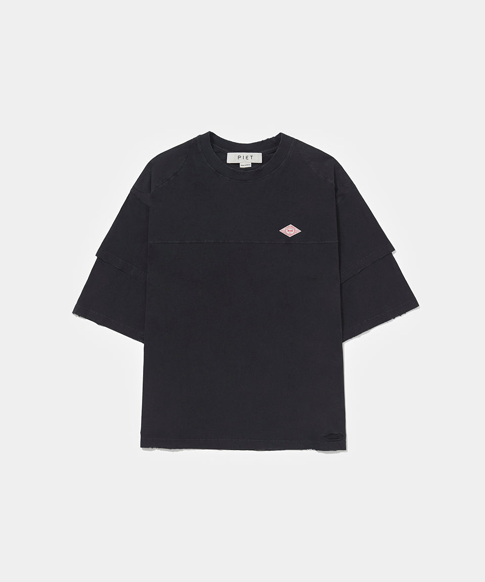Camiseta PIET Double Sleeve - Vintage Black
