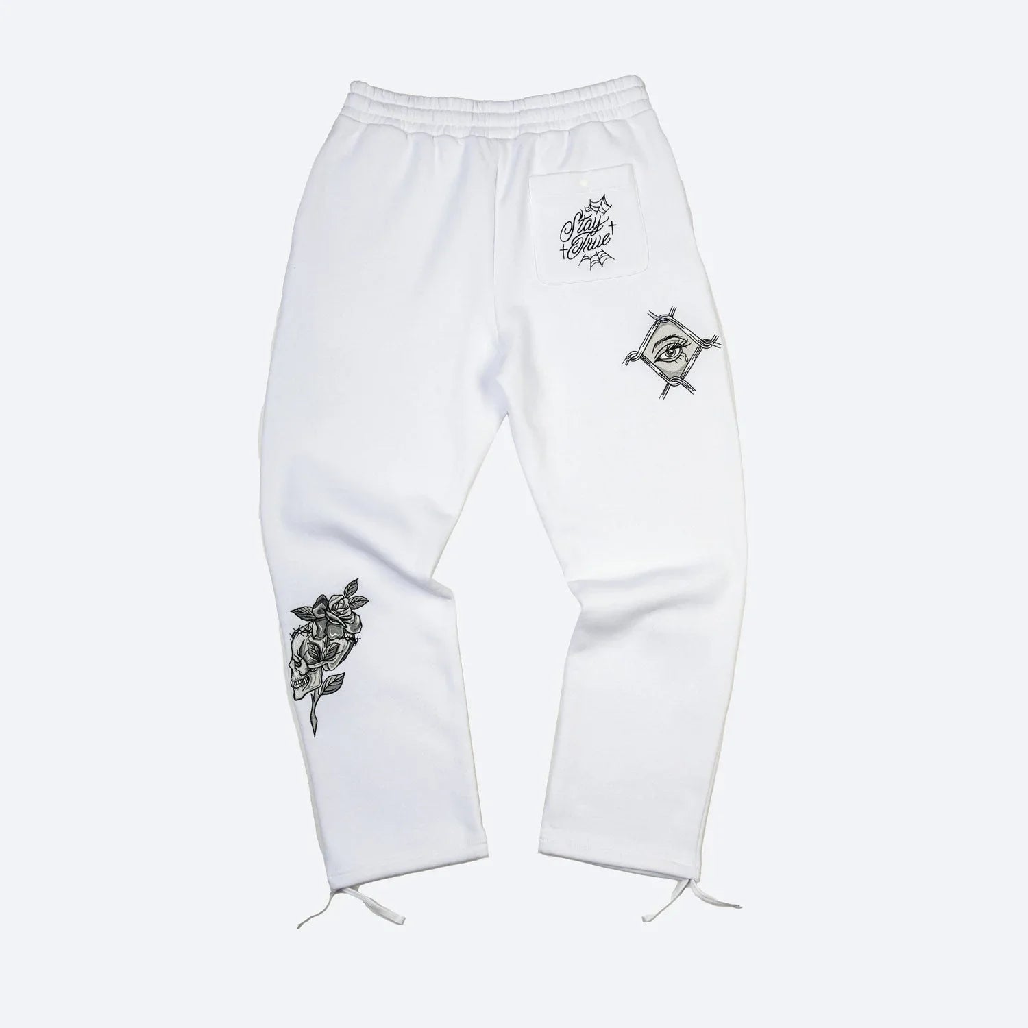 Inked Embroidered Fleece Pants - Four Street